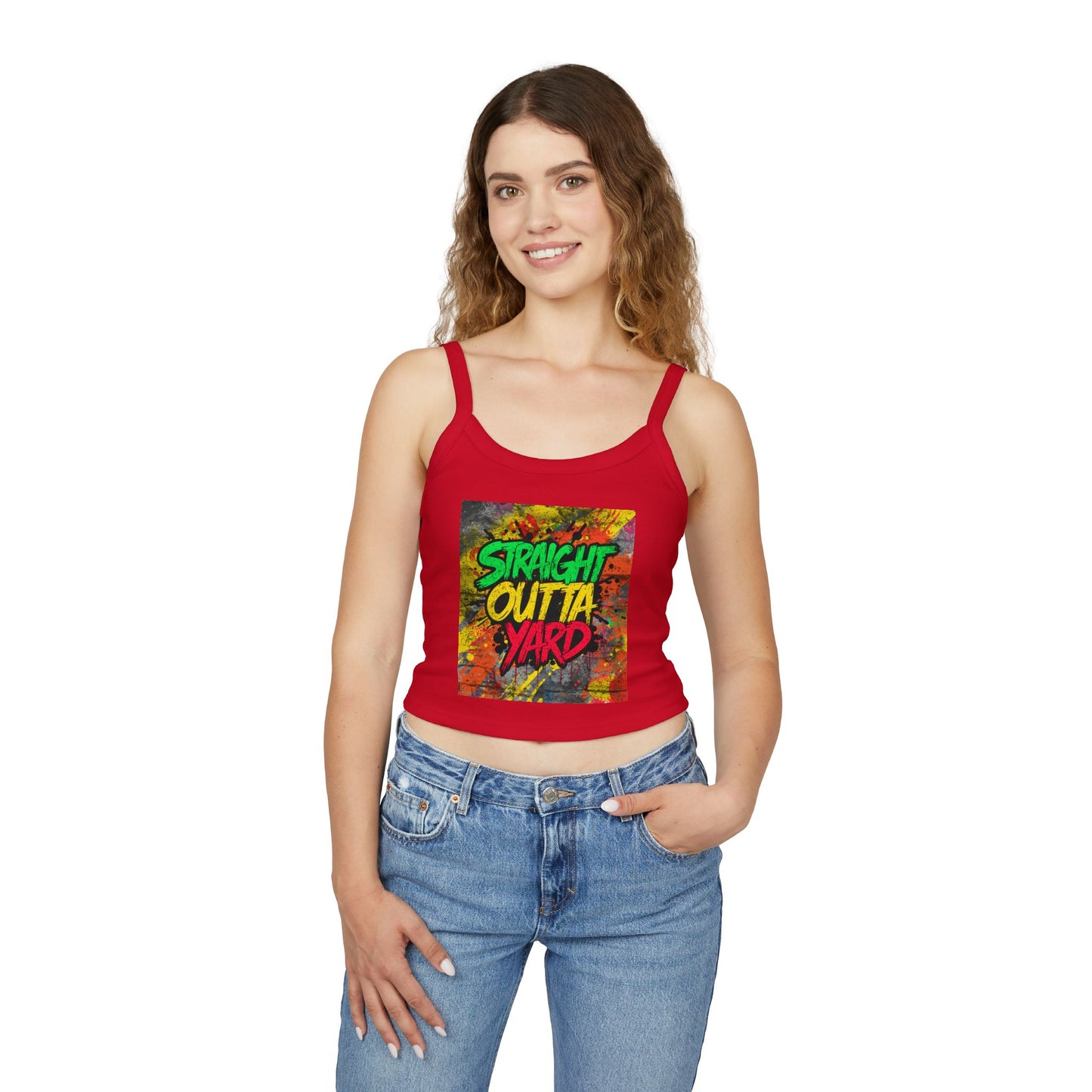 Straight Outta Yard Women's Tank Top — Funny Gardening Mom Spaghetti Strap Top