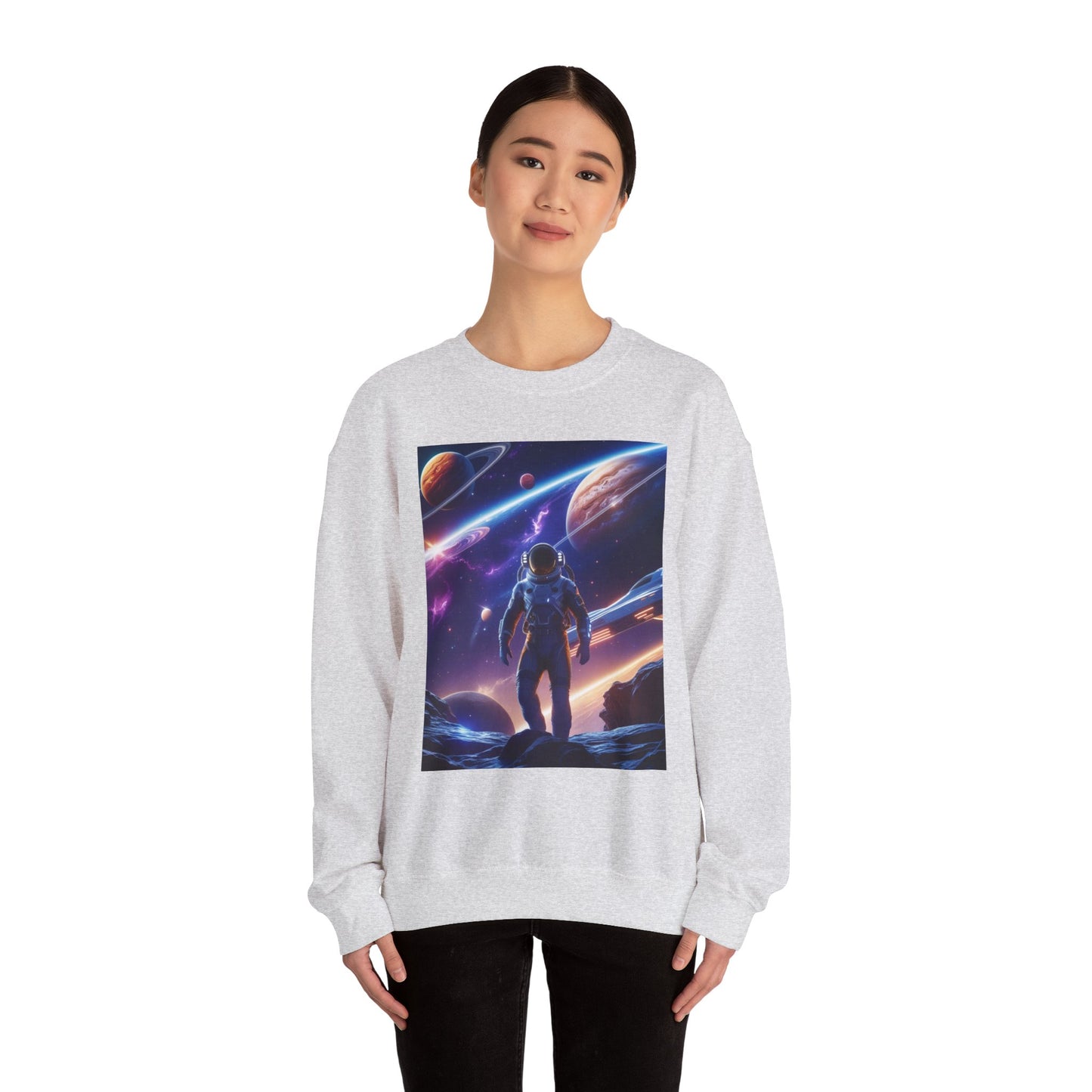 Cosmic Explorer Crewneck Sweatshirt - Space Design, Gift for Astronomy Lovers