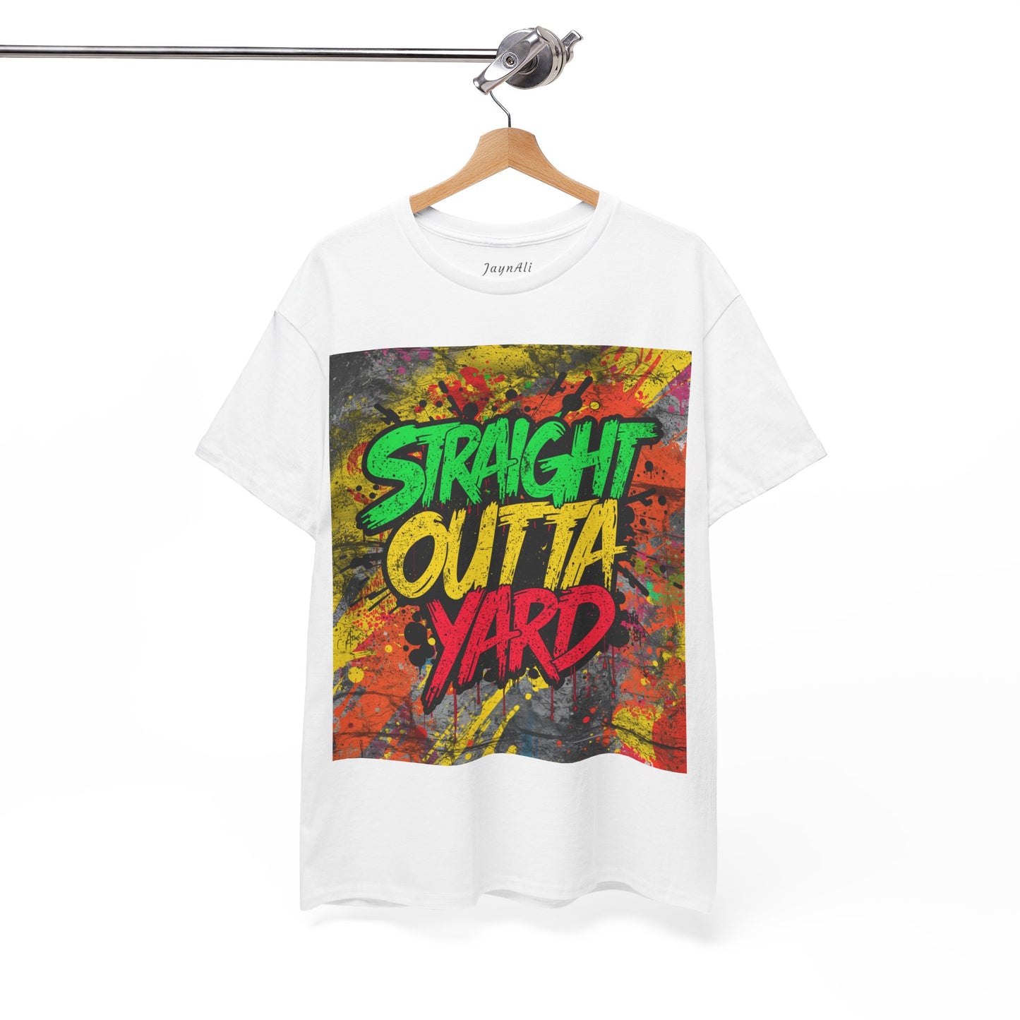 Straight Outta Yard T-Shirt — Casual Jamaican Phrase Tee