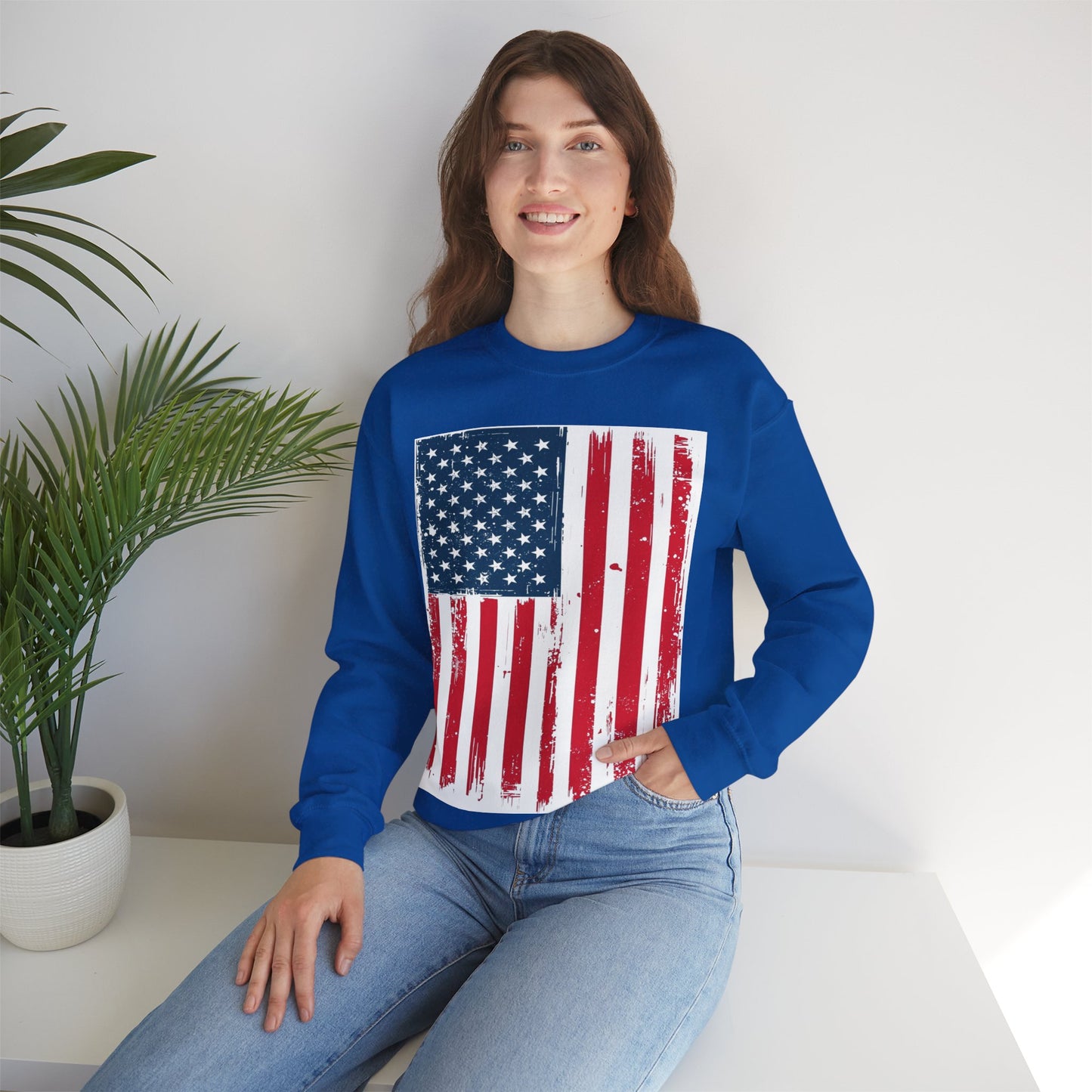 USA Flag Unisex Heavy Blend™ Crewneck Sweatshirt