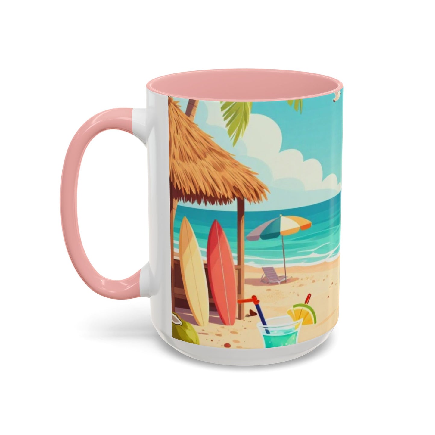 Beach Sunrise Coffee Mug — Tropical Ocean Scene Accent Mug (11/15oz)