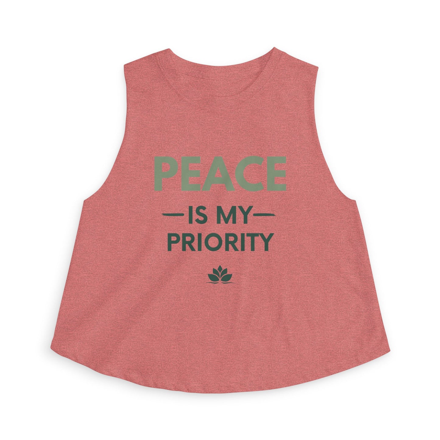 Peace Is My Priority Crop Top — Women's Relaxed Yoga Tank