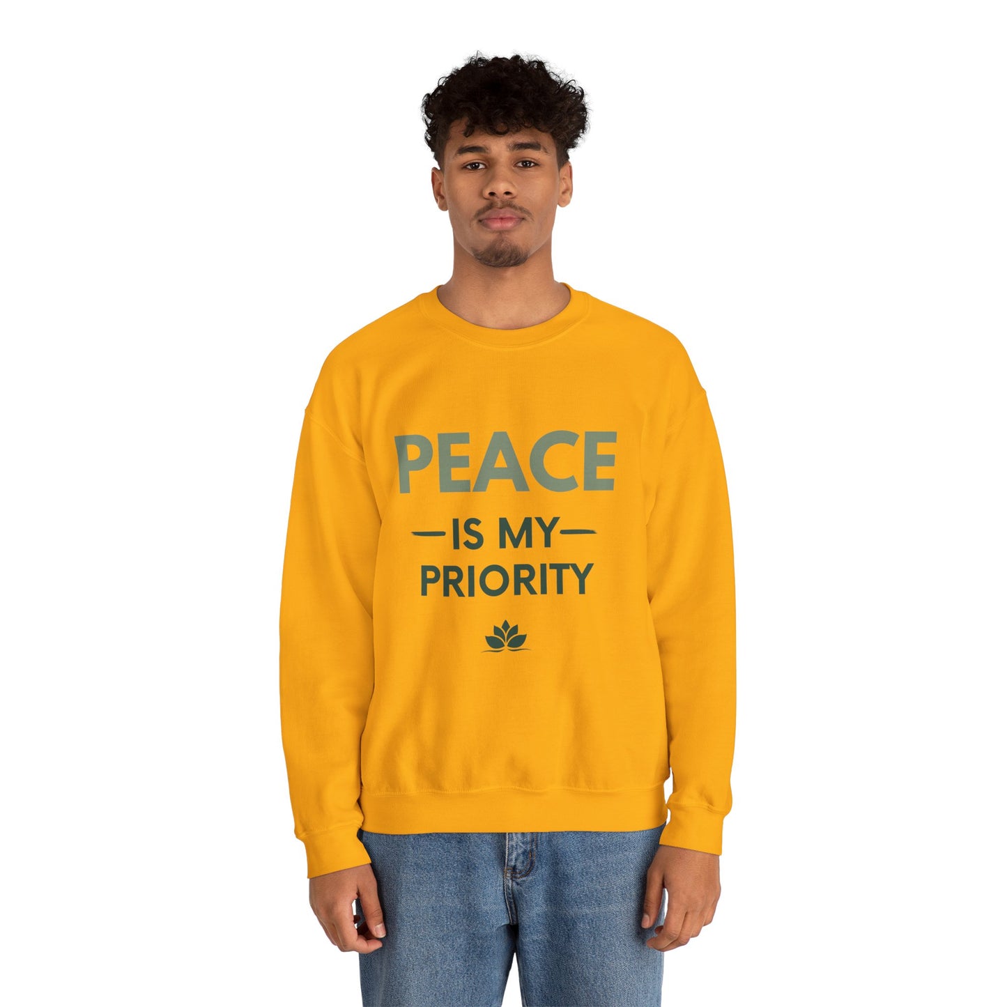 Peace Is My Priority Sweatshirt — Relaxed Crewneck Pullover for Mindfulness & Self-Care