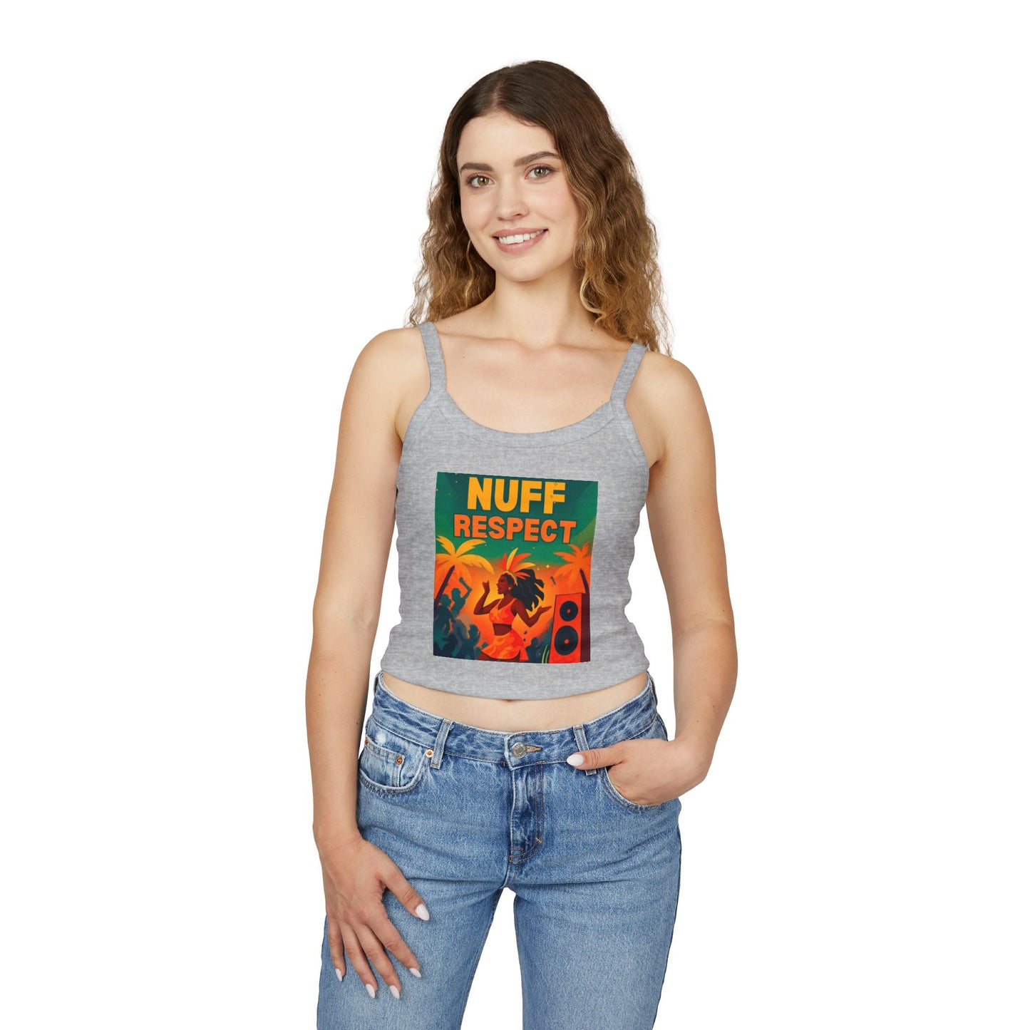 Nuff Respect Crop Tank Top — Women's Spaghetti Strap Summer Tank