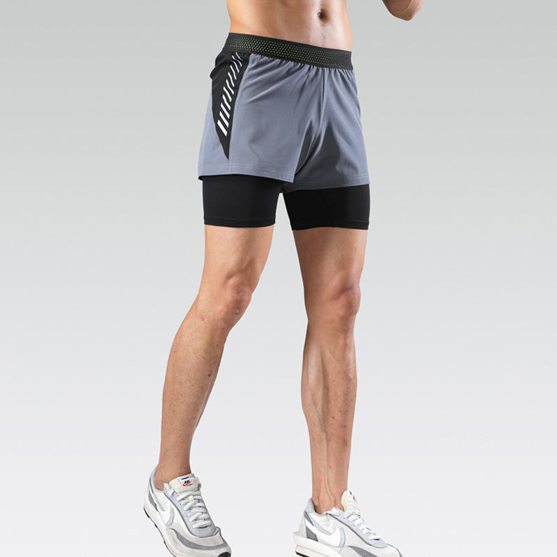 Lined Anti-Glare Fitness Shorts – Men’s Running & Training Sportswear