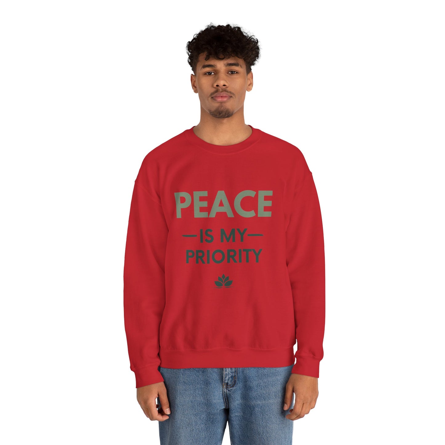 Peace Is My Priority Sweatshirt — Relaxed Crewneck Pullover for Mindfulness & Self-Care