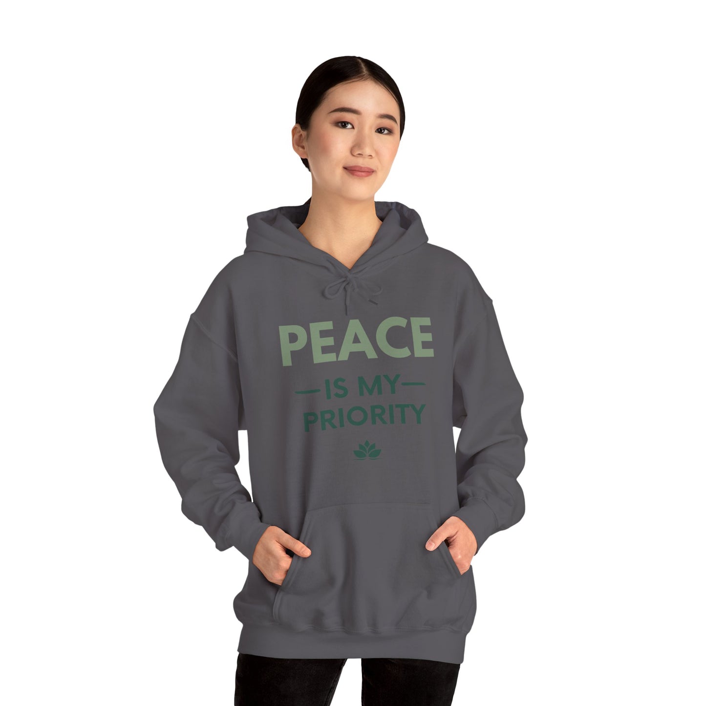 Peace Is My Priority Unisex Heavy Blend Hoodie — Mindful Comfort Sweatshirt