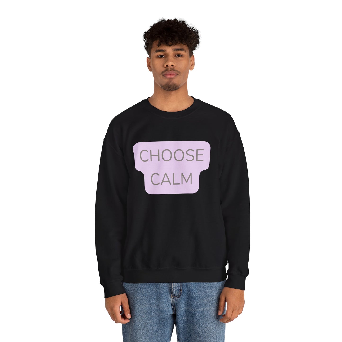Crewneck Sweatshirt — "Choose Calm" Pastel Wellness Graphic