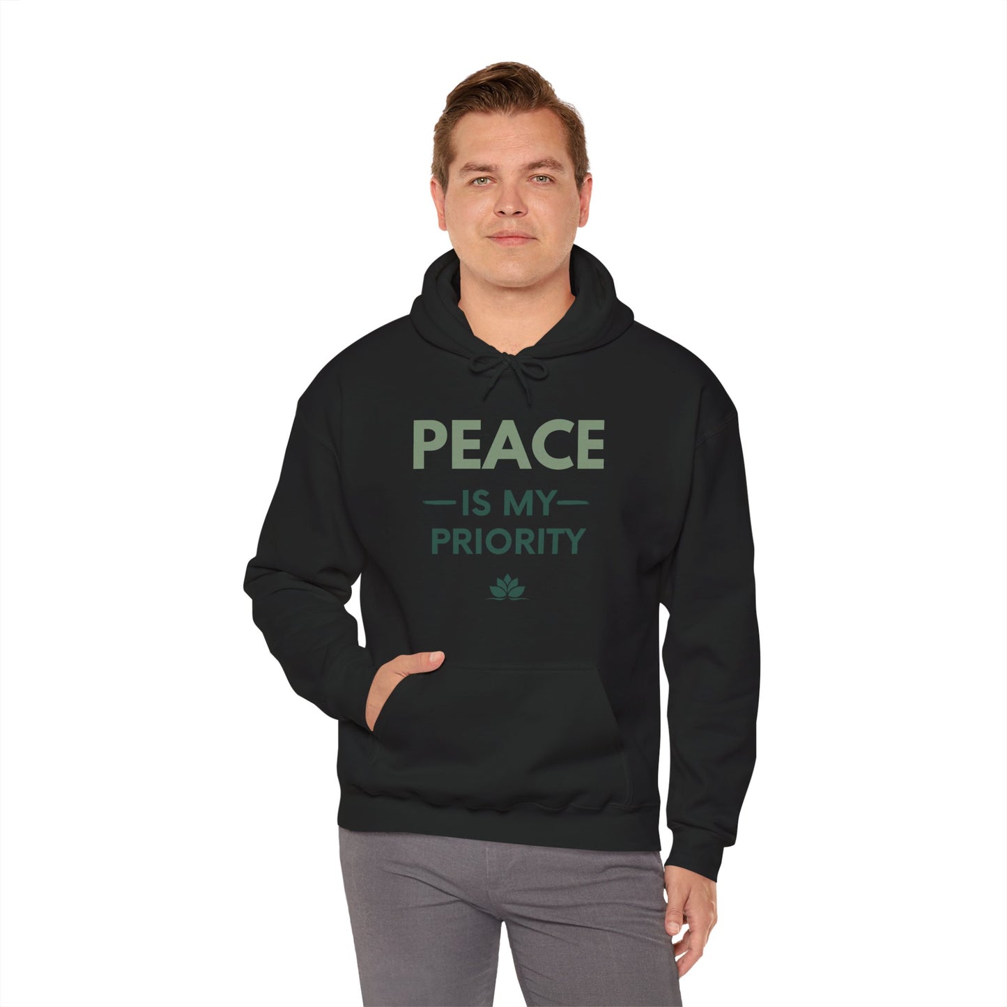 Peace Is My Priority Unisex Heavy Blend Hoodie — Mindful Comfort Sweatshirt