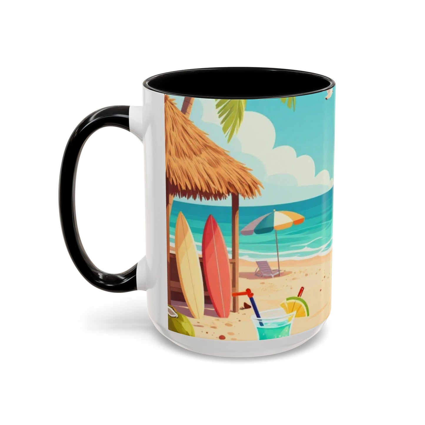 Beach Sunrise Coffee Mug — Tropical Ocean Scene Accent Mug (11/15oz)