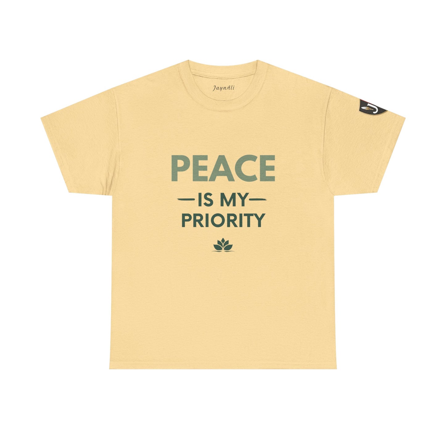 Peace is My Priority Unisex Heavy Cotton Tee, Relaxed Fit T-Shirt, Mindfulness Shirt, Gift for Meditation Lovers