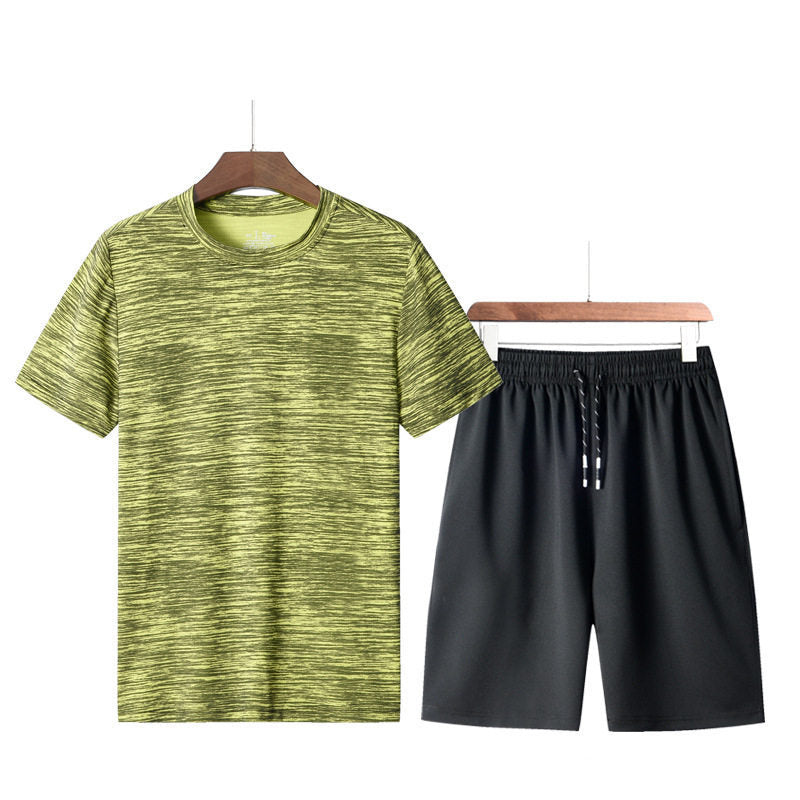 Men’s Summer Fitness Set – Quick-Dry T-Shirt & Shorts Running Suit