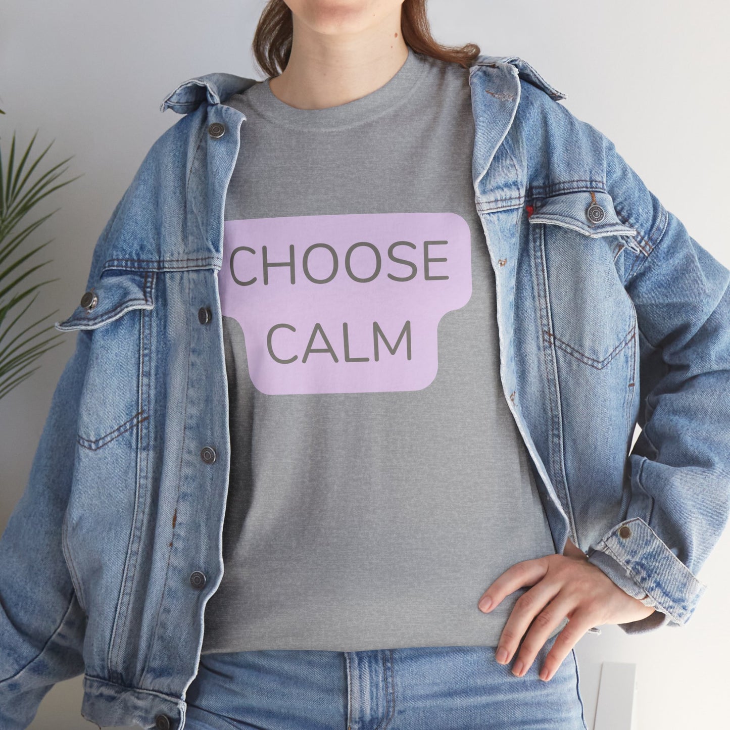 Choose Calm T-Shirt — Minimal Pastel Graphic Tee for Mindfulness & Relaxation