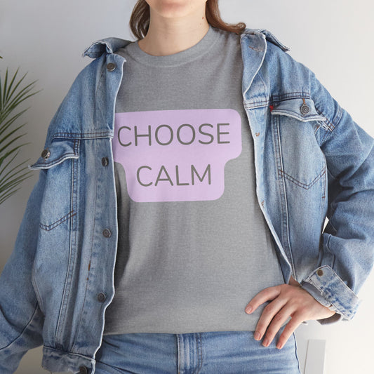 Choose Calm T-Shirt — Minimal Pastel Graphic Tee for Mindfulness & Relaxation