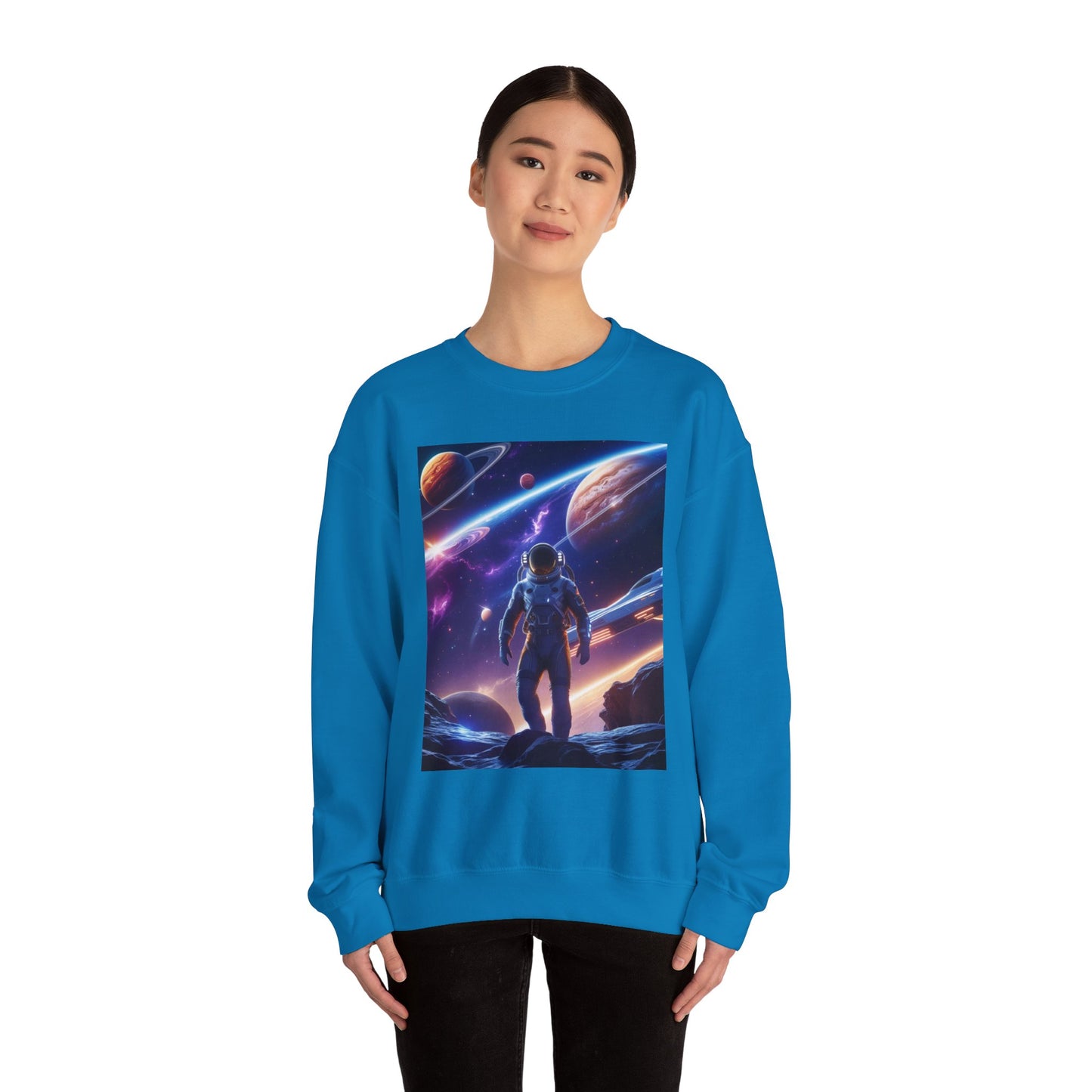 Cosmic Explorer Crewneck Sweatshirt - Space Design, Gift for Astronomy Lovers