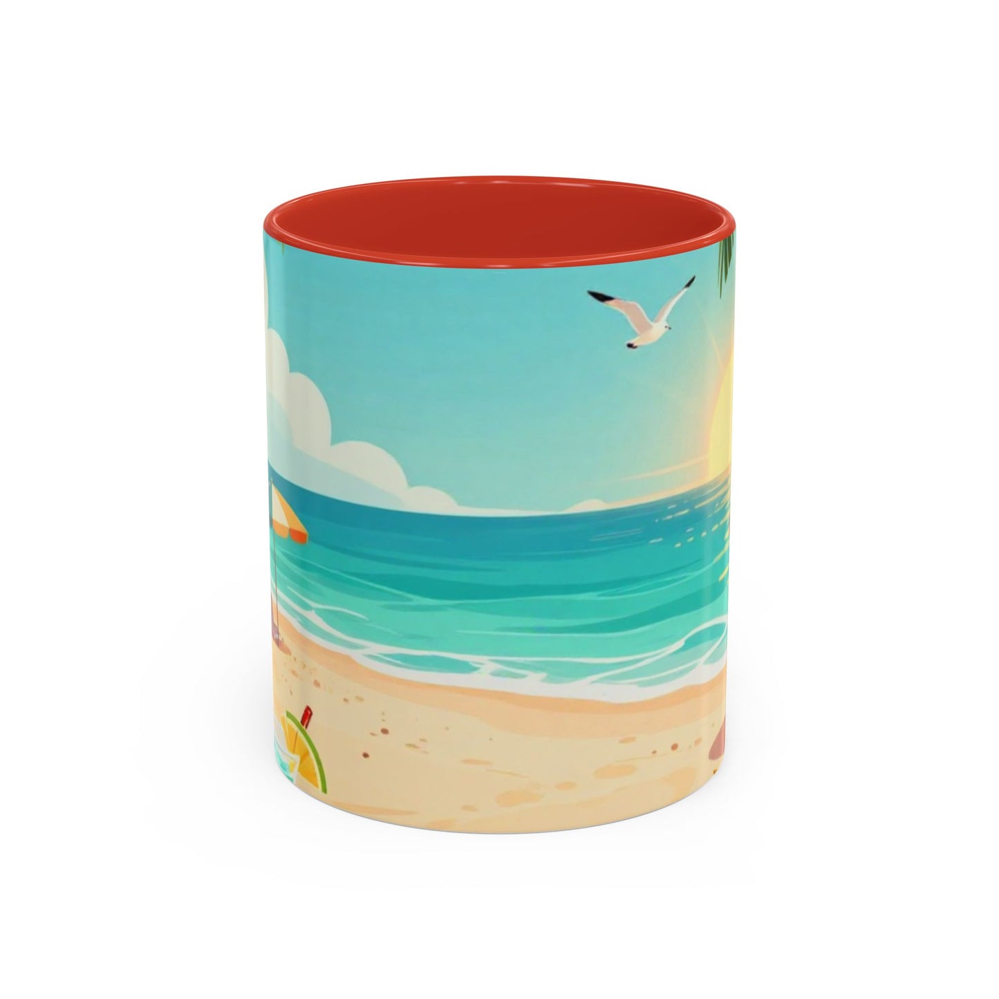 Beach Sunrise Coffee Mug — Tropical Ocean Scene Accent Mug (11/15oz)