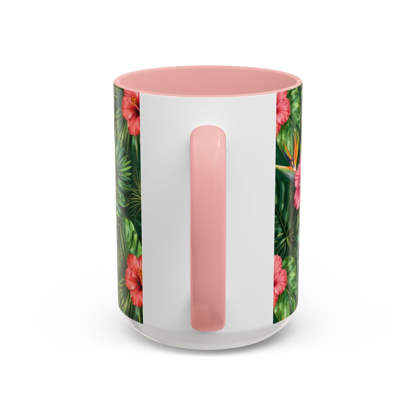 Tropical Floral Coffee Mug — Orchid & Hibiscus Accent 11/15oz