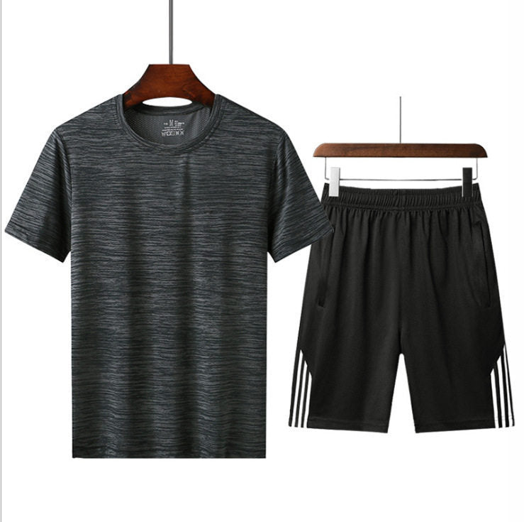 Men’s Summer Fitness Set – Quick-Dry T-Shirt & Shorts Running Suit