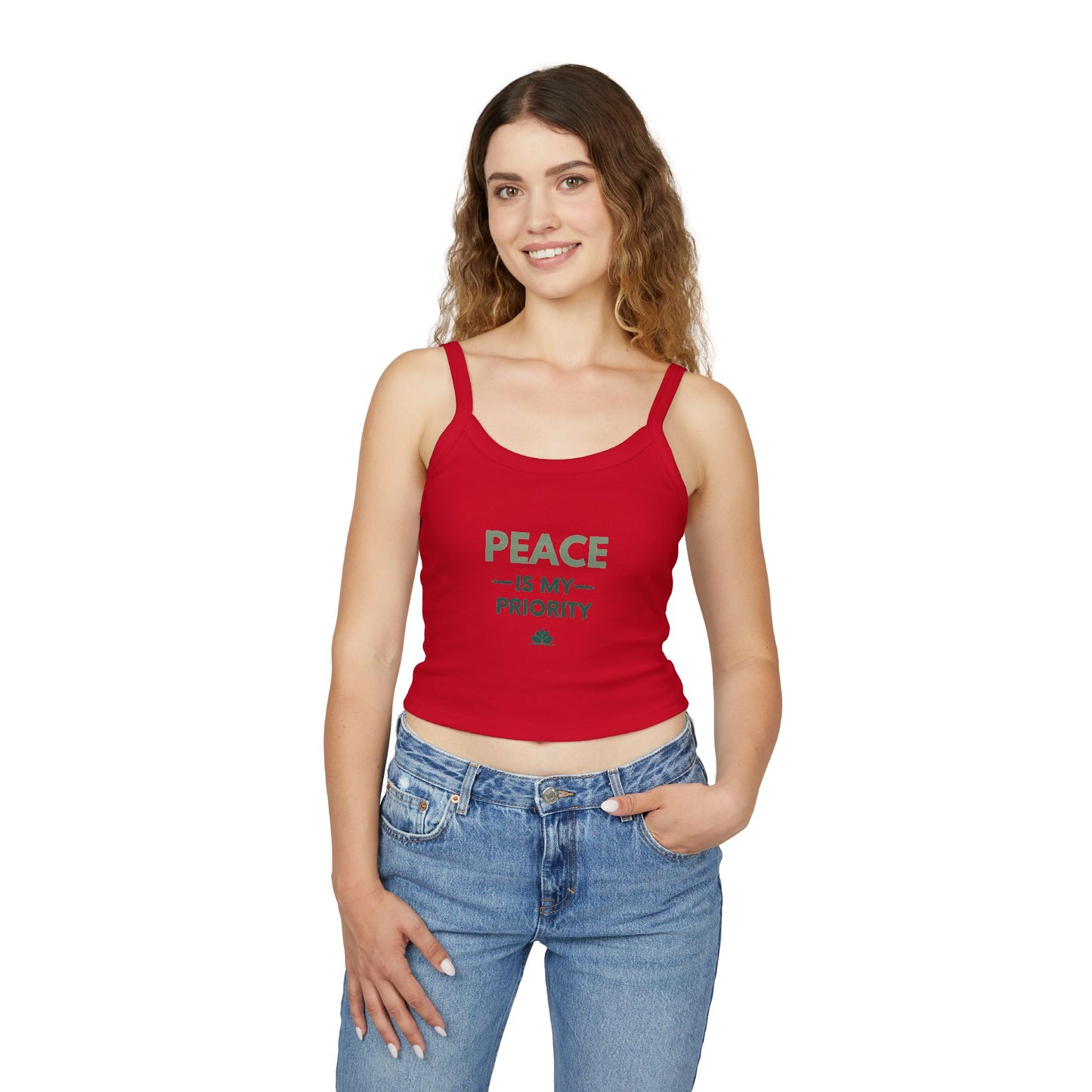 Peace Is My Priority Tank Top — Women's Spaghetti-Strap Crop