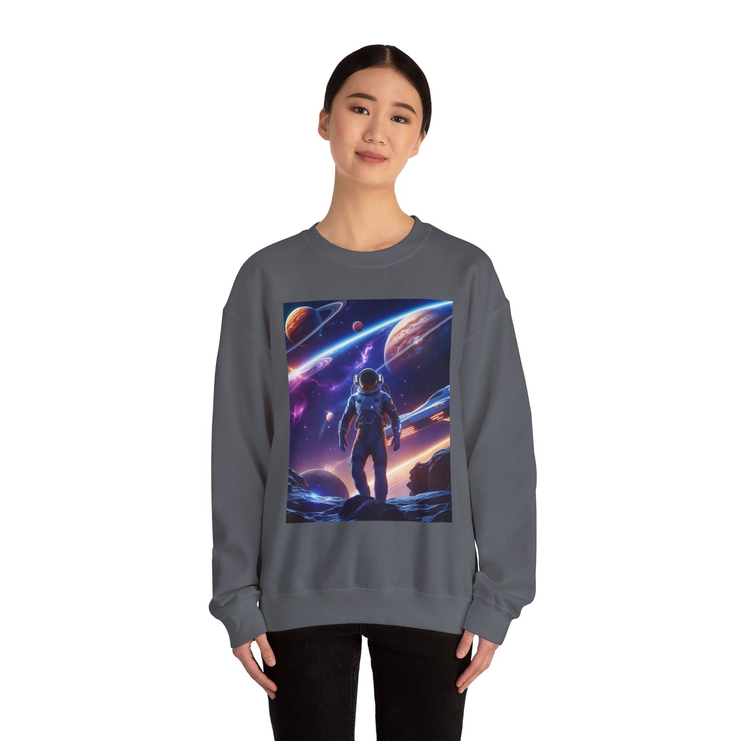 Cosmic Explorer Crewneck Sweatshirt - Space Design, Gift for Astronomy Lovers