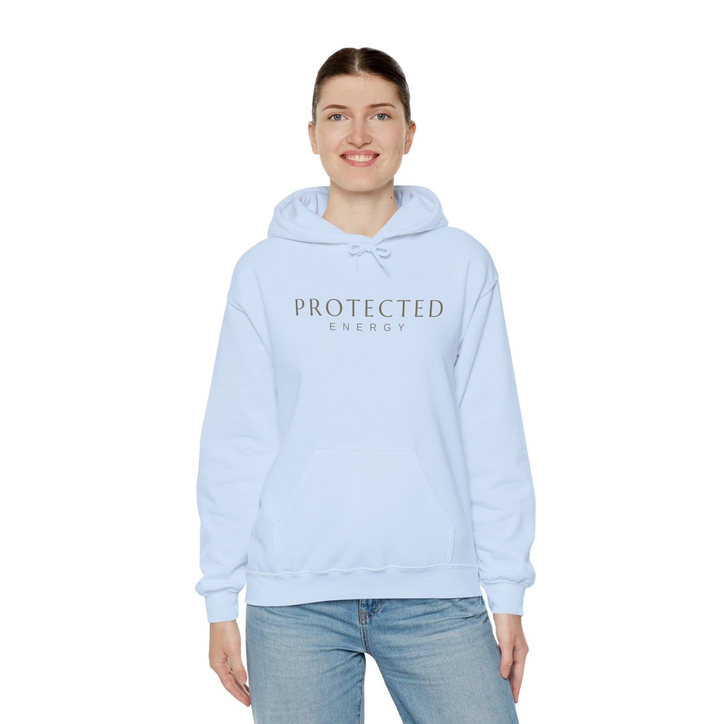 Protected Energy Unisex Heavy Blend Hoodie — Minimal Spiritual Wellness Hooded Sweatshirt