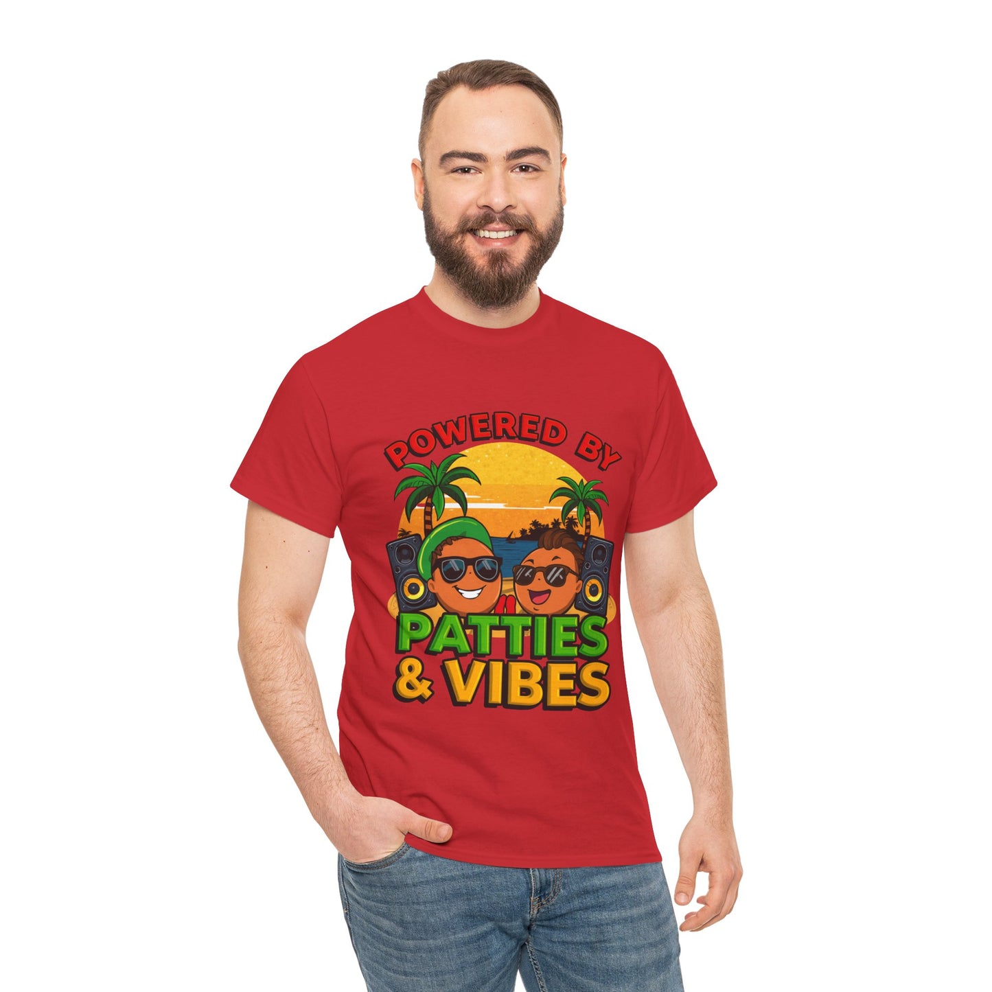 Patties and Vibes T-Shirt — Casual Jamaican Phrase Tee
