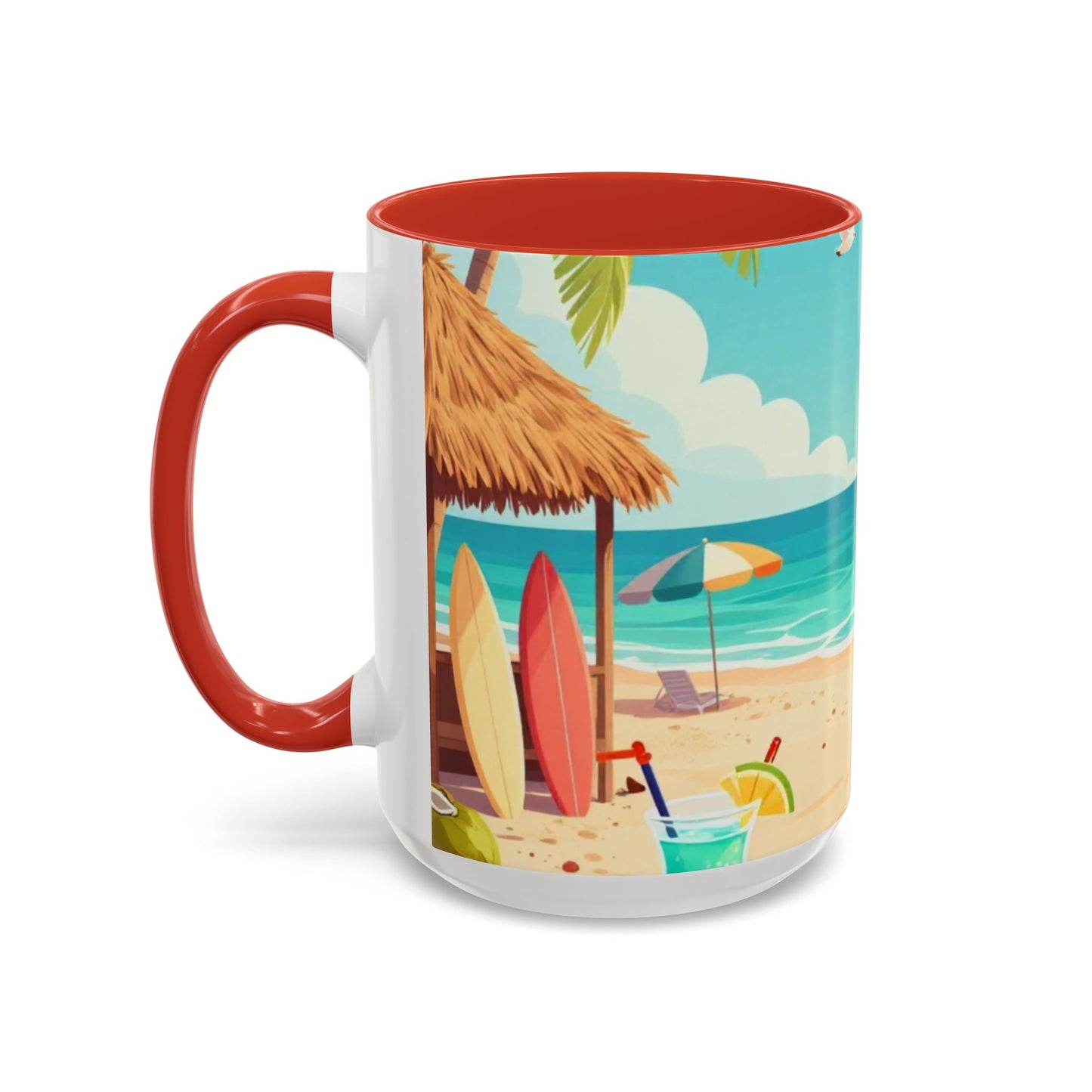 Beach Sunrise Coffee Mug — Tropical Ocean Scene Accent Mug (11/15oz)
