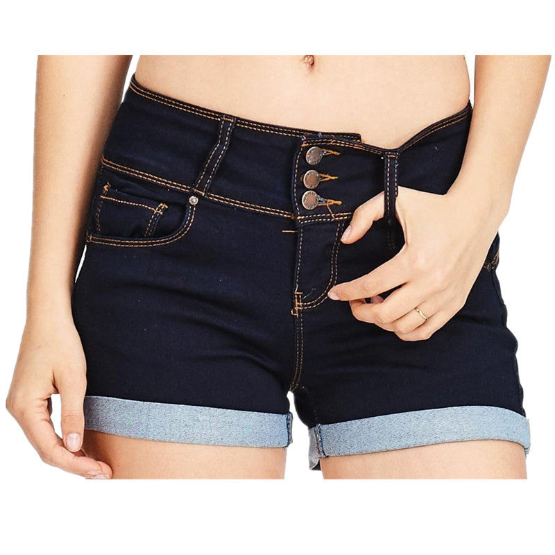 Women’s Waist-Tight Elastic Denim Shorts – Casual Summer Hot Pants