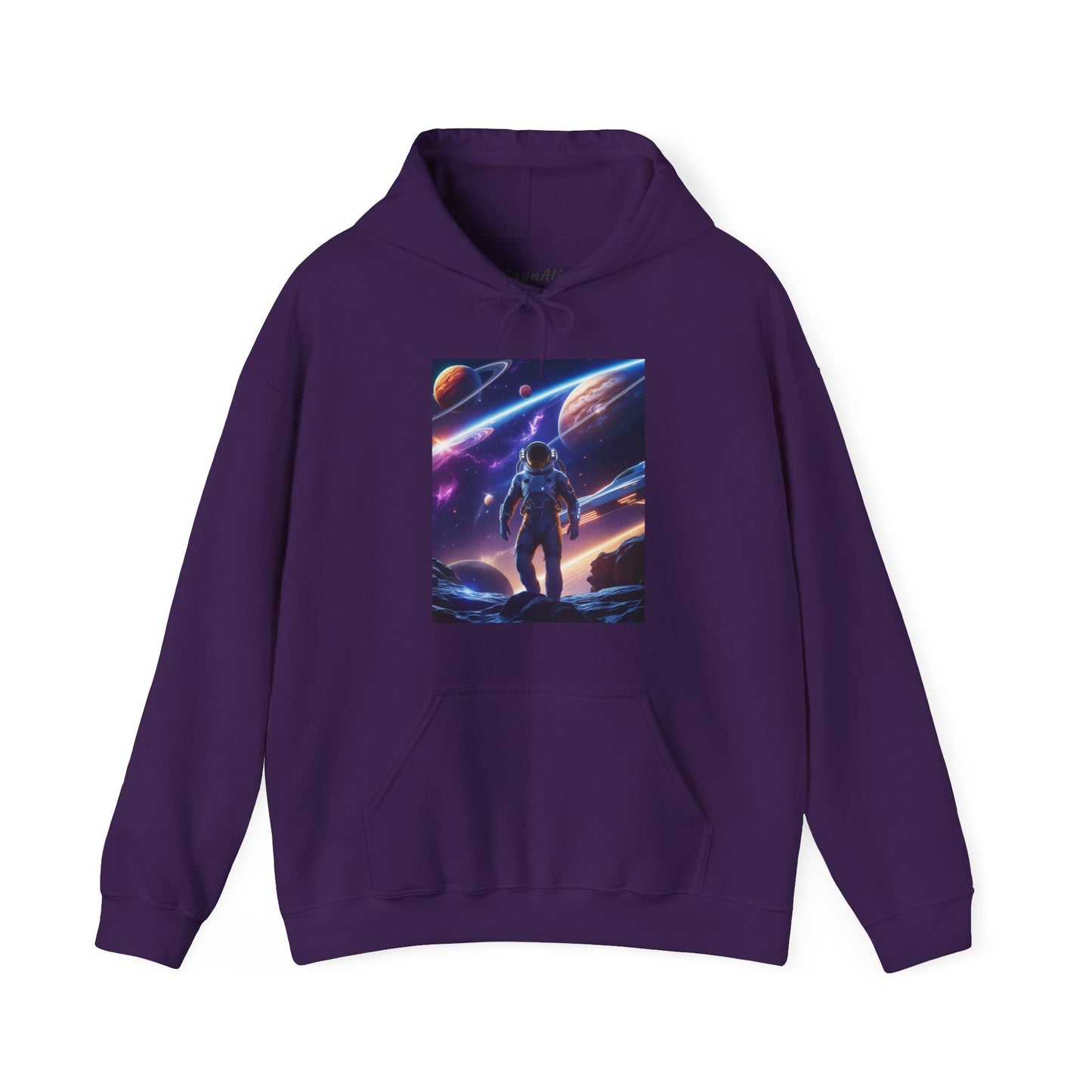 Cosmic Adventure Hooded Sweatshirt - Starry Night Graphic Unisex Sweatshirt