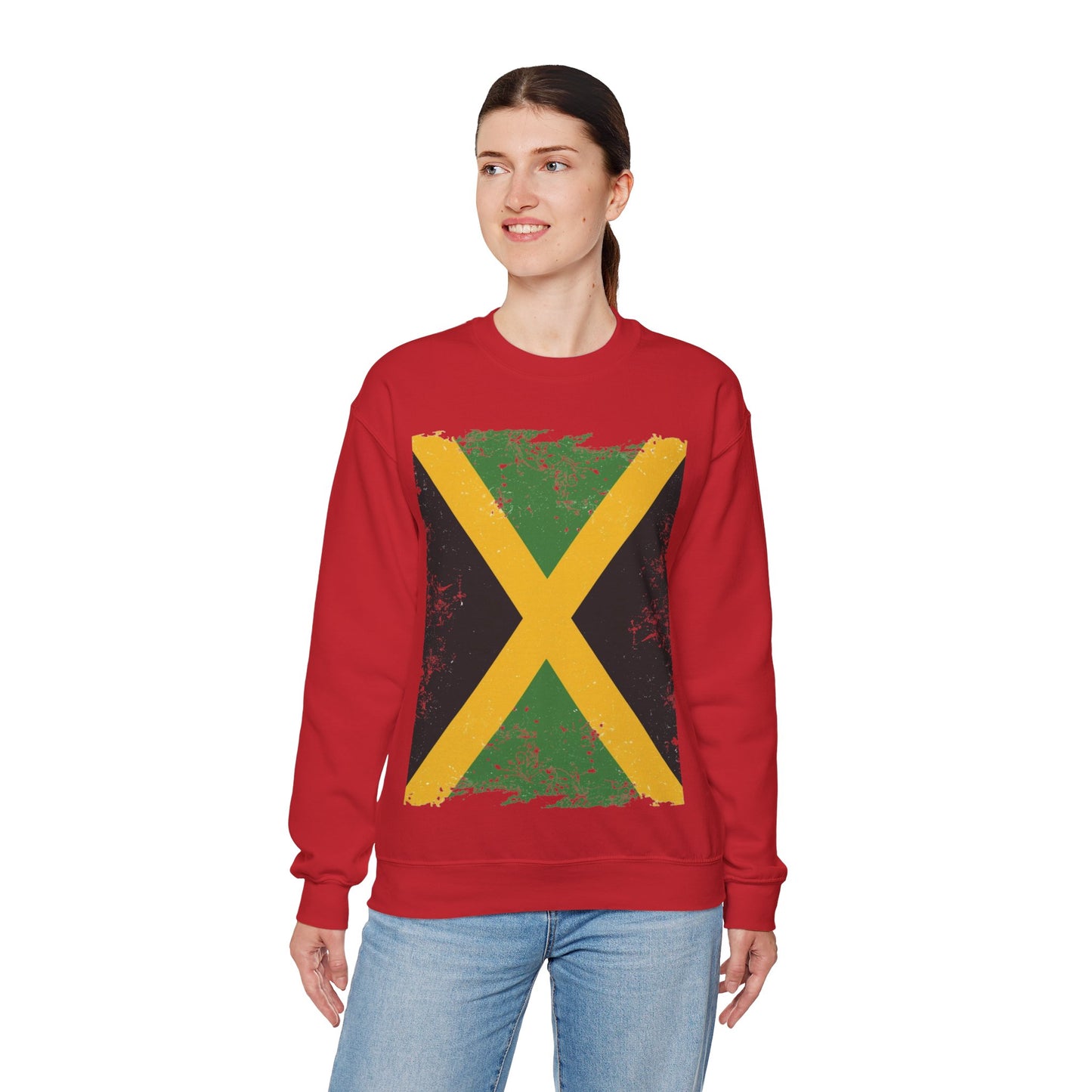 Jamaican Flag Crewneck Sweatshirt, Unisex Sweatshirt, Casual Wear, Gift for Him or Her, Travel Apparel, Cultural Celebration