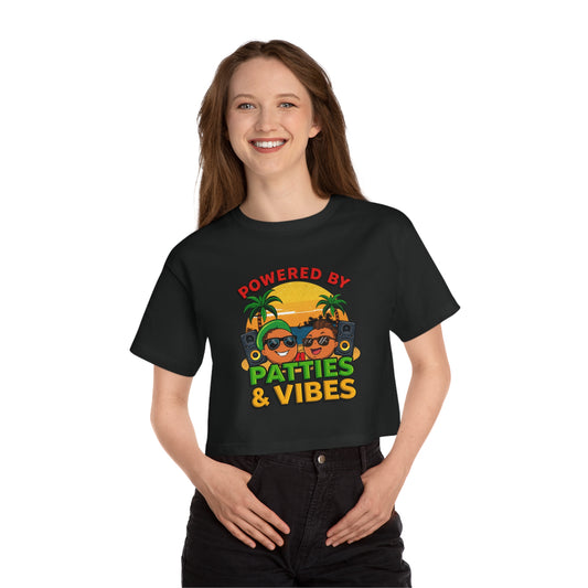 Powered by Patties and Vibes Cropped T-Shirt — Women's Champion Heritage Crop