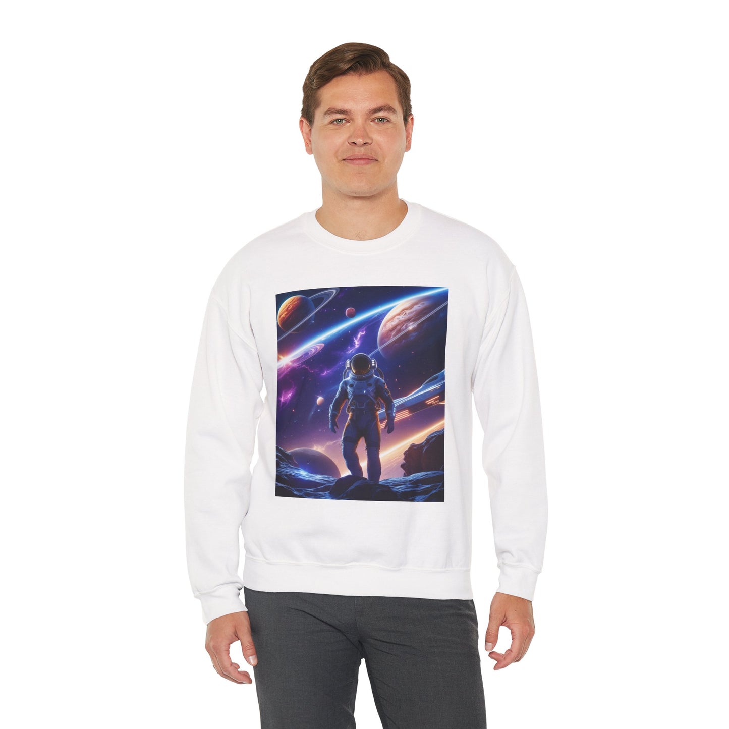 Cosmic Explorer Crewneck Sweatshirt - Space Design, Gift for Astronomy Lovers