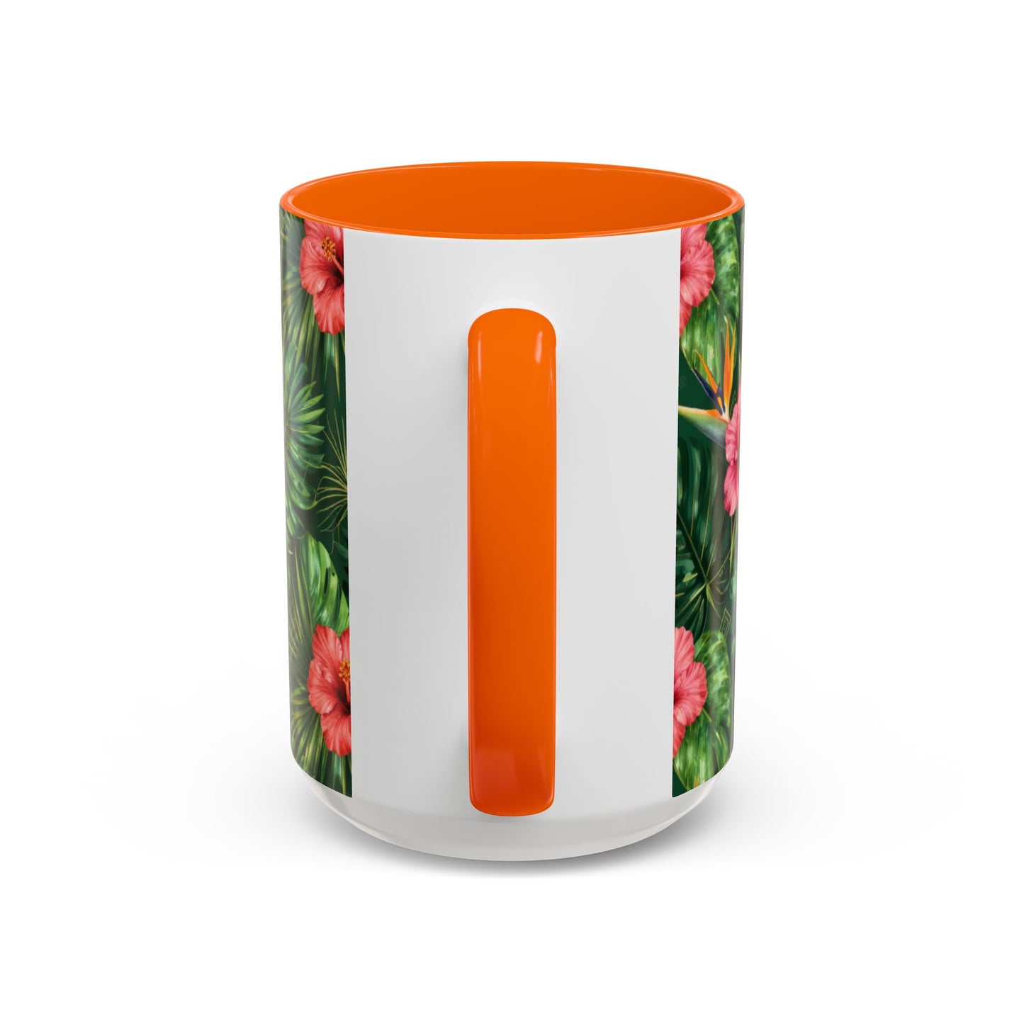 Tropical Floral Coffee Mug — Orchid & Hibiscus Accent 11/15oz