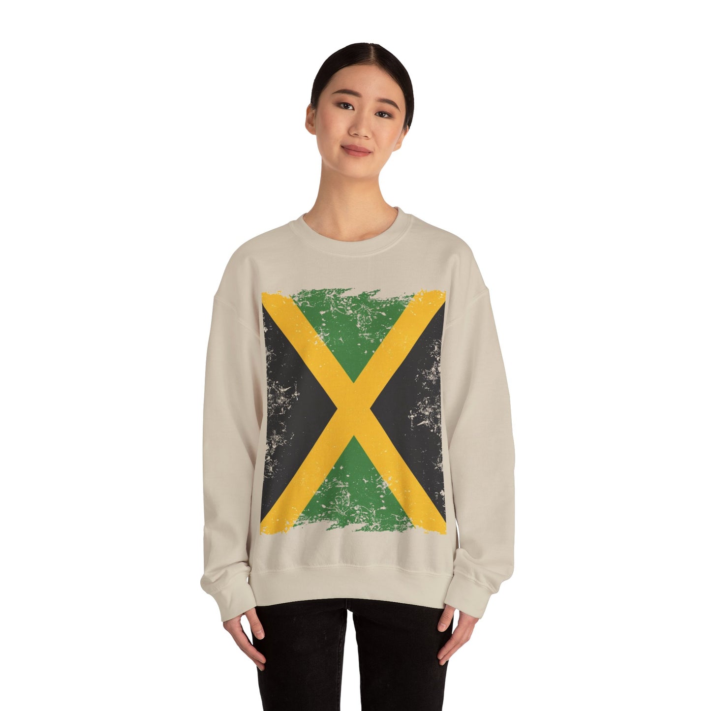 Jamaican Flag Crewneck Sweatshirt, Unisex Sweatshirt, Casual Wear, Gift for Him or Her, Travel Apparel, Cultural Celebration