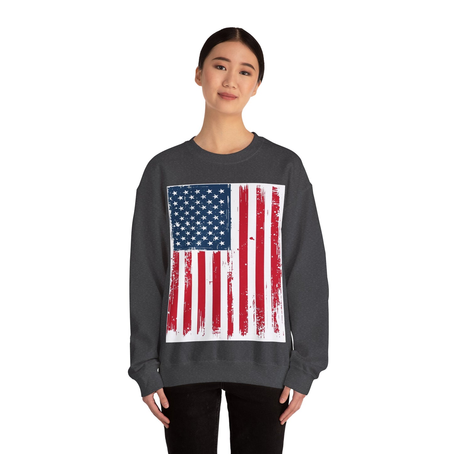 USA Flag Unisex Heavy Blend™ Crewneck Sweatshirt