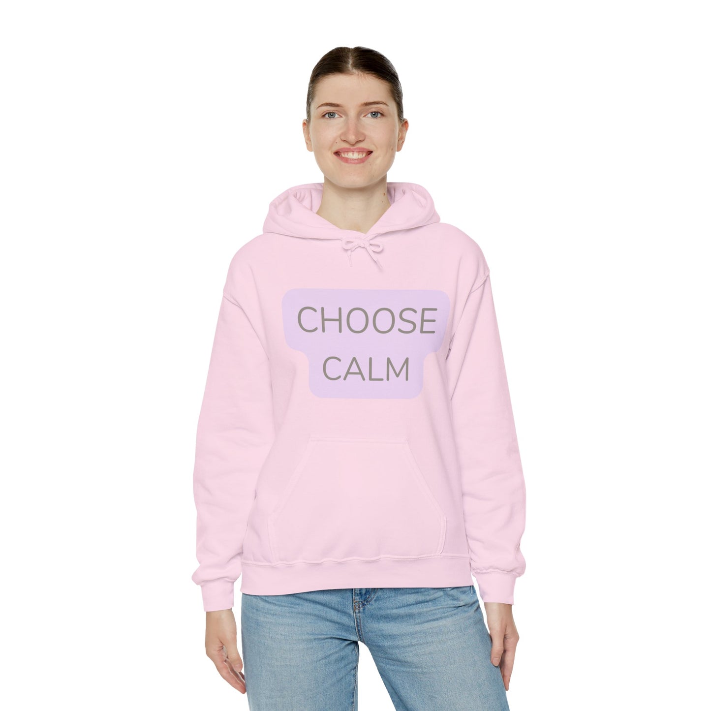 Hoodie Unisex Heavy Blend — "Choose Calm" Pastel Minimalist Relaxation Pullover
