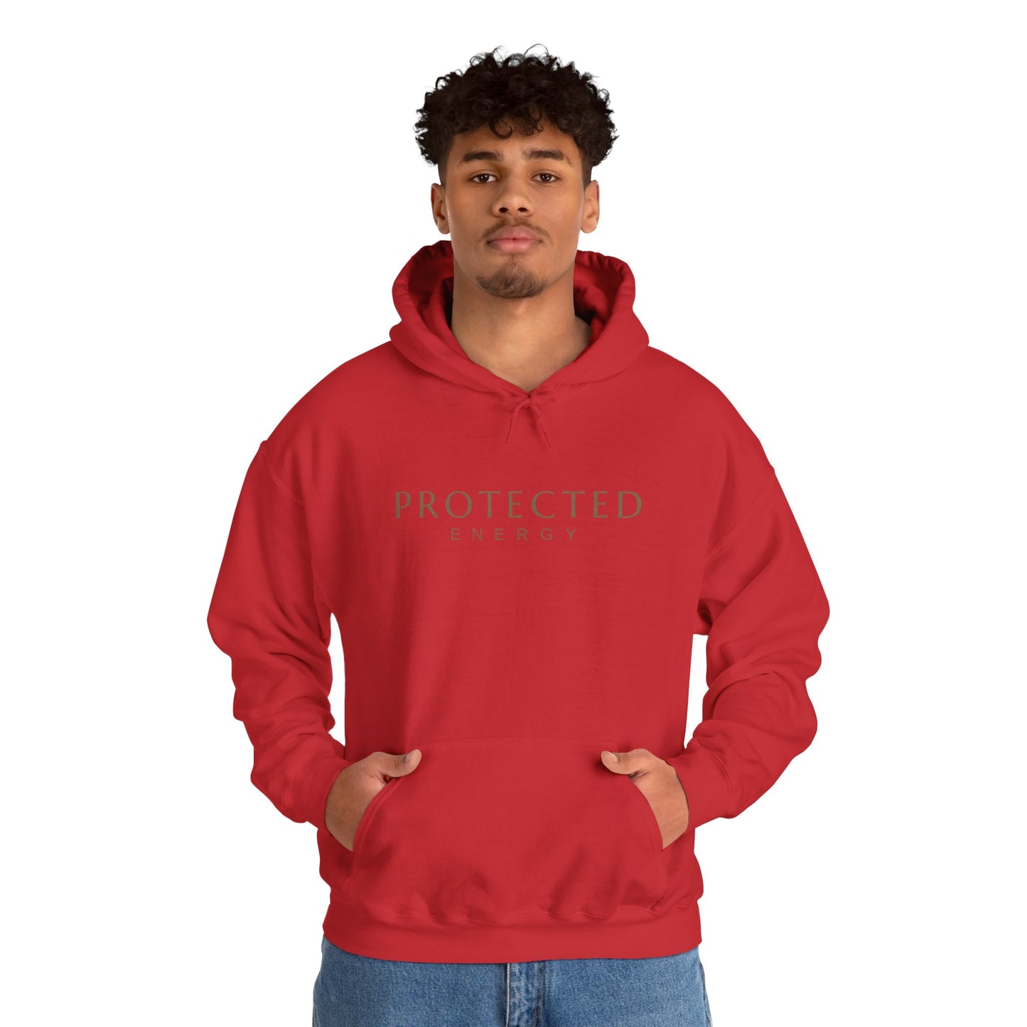 Protected Energy Unisex Heavy Blend Hoodie — Minimal Spiritual Wellness Hooded Sweatshirt