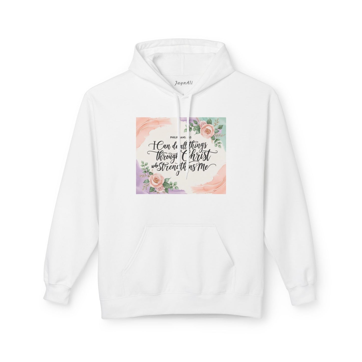 Inspirational Floral Fleece Hoodie – Cozy Motivational Gift