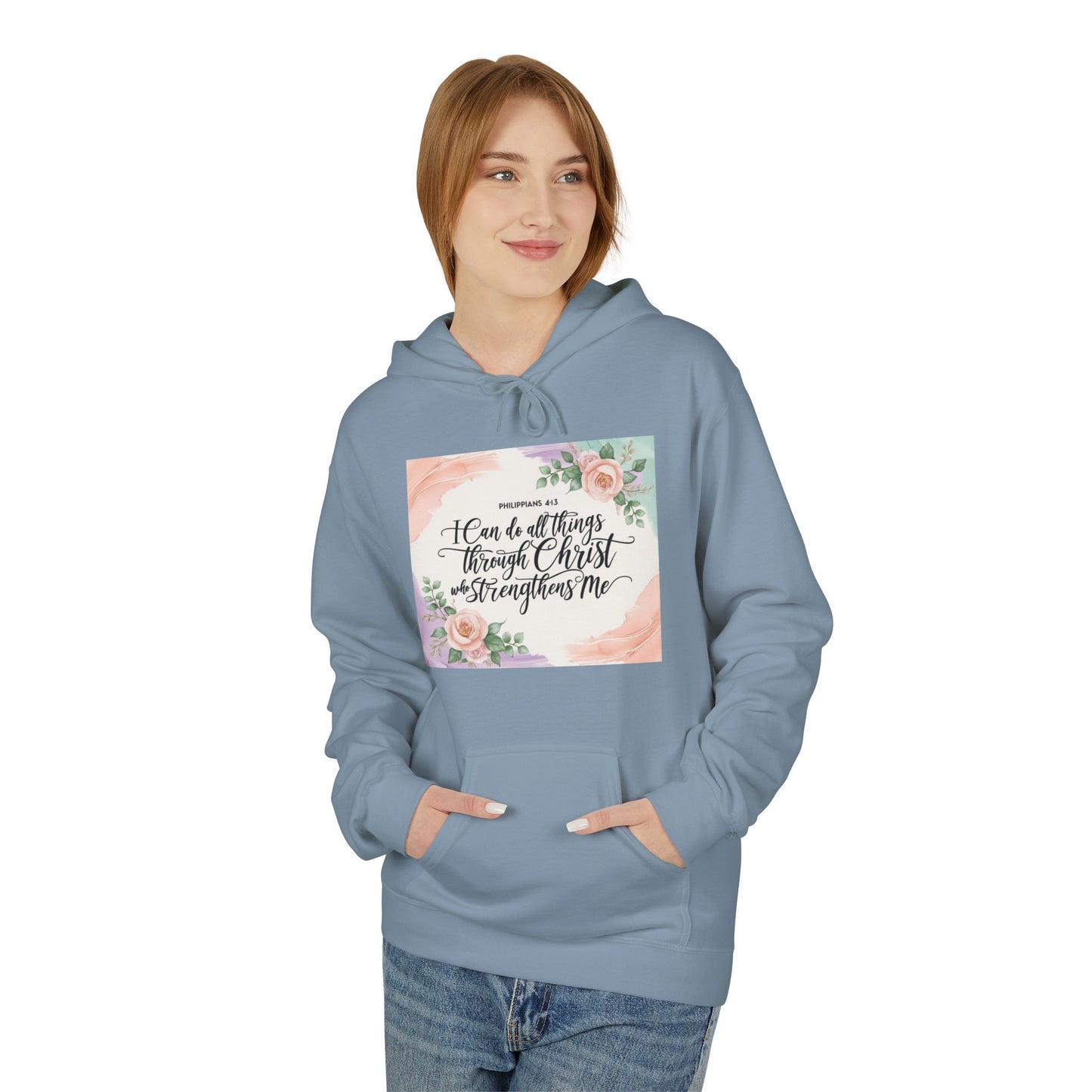 Inspirational Floral Fleece Hoodie – Cozy Motivational Gift