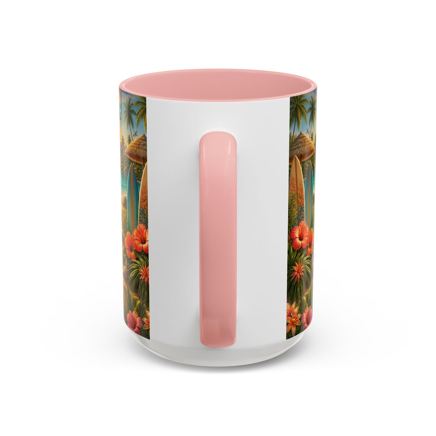 Tropical Beach Coffee Mug – Sunset Luau Hawaiian Floral Accent