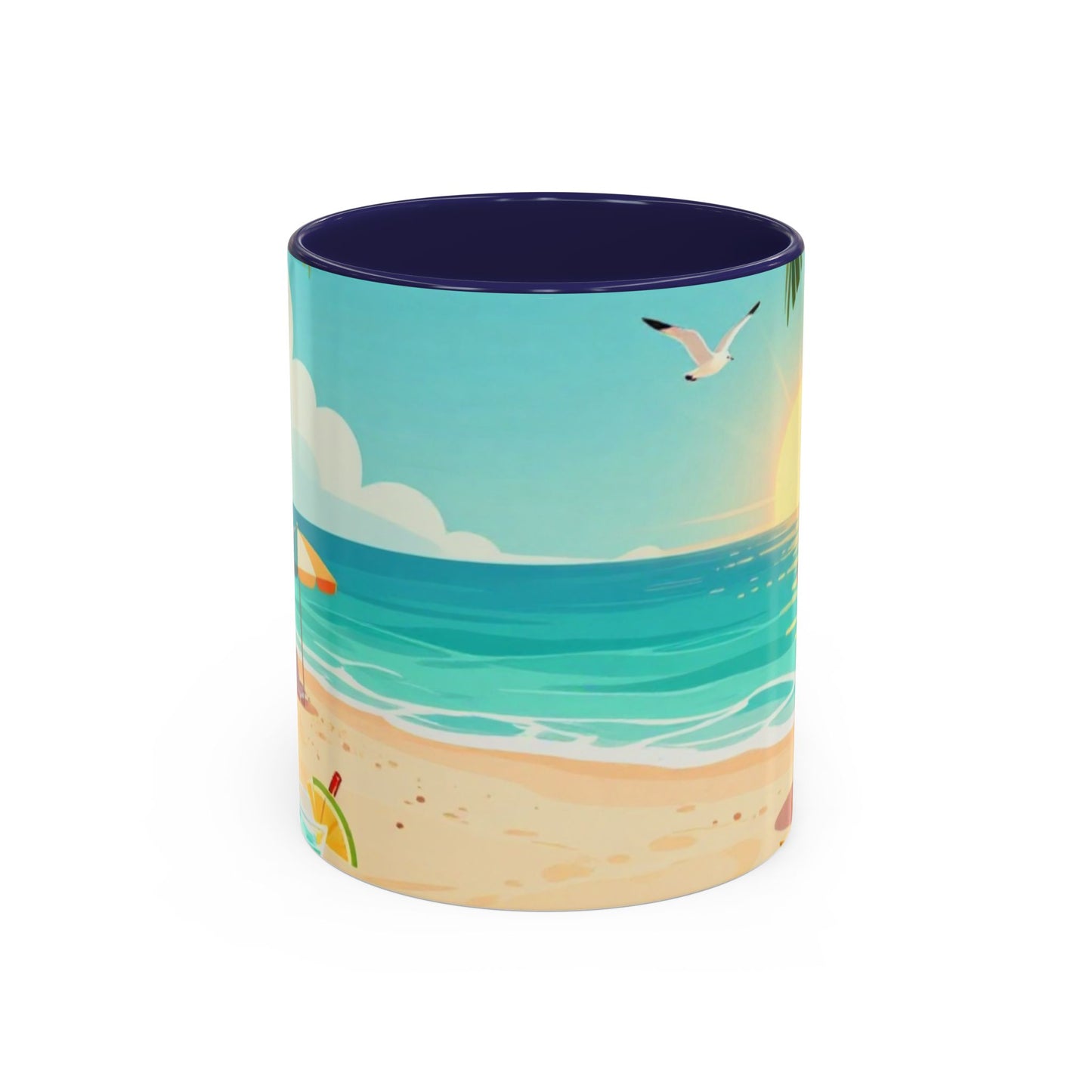 Beach Sunrise Coffee Mug — Tropical Ocean Scene Accent Mug (11/15oz)