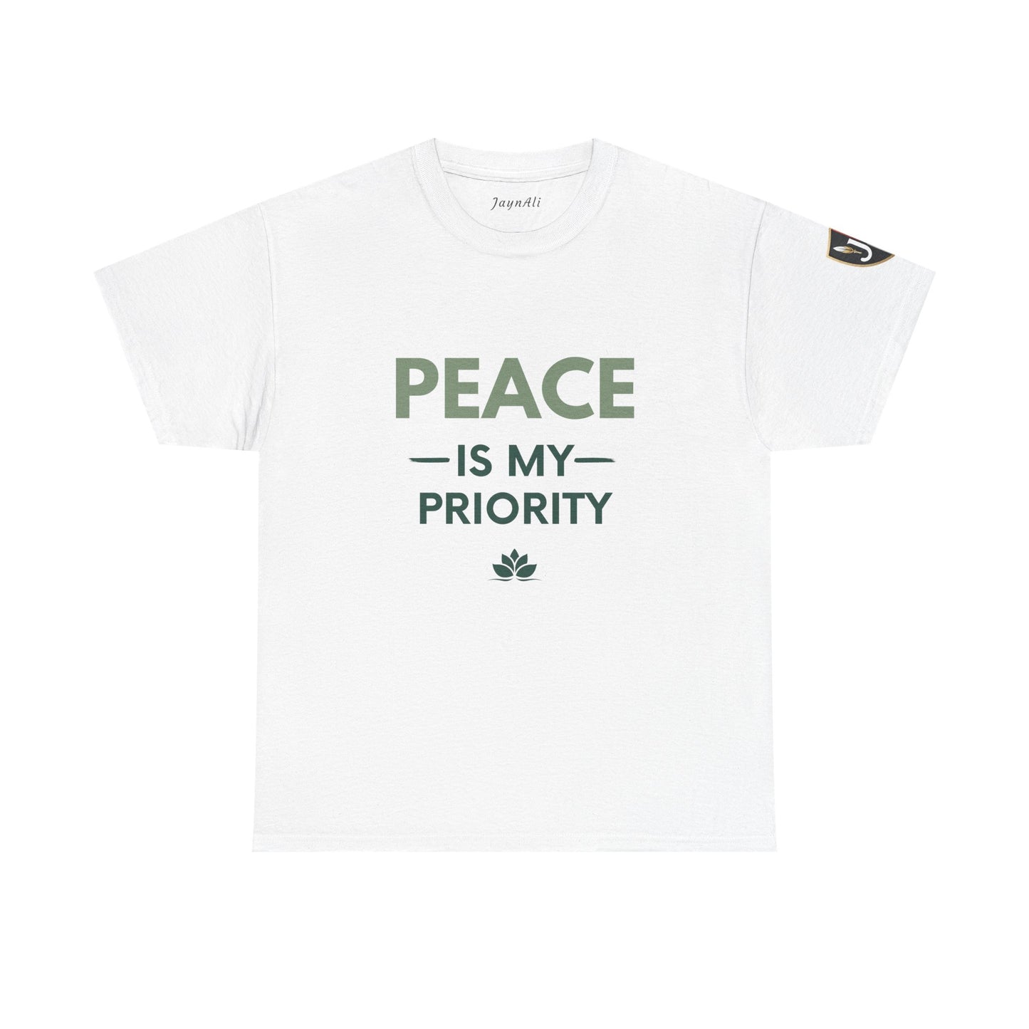 Peace is My Priority Unisex Heavy Cotton Tee, Relaxed Fit T-Shirt, Mindfulness Shirt, Gift for Meditation Lovers