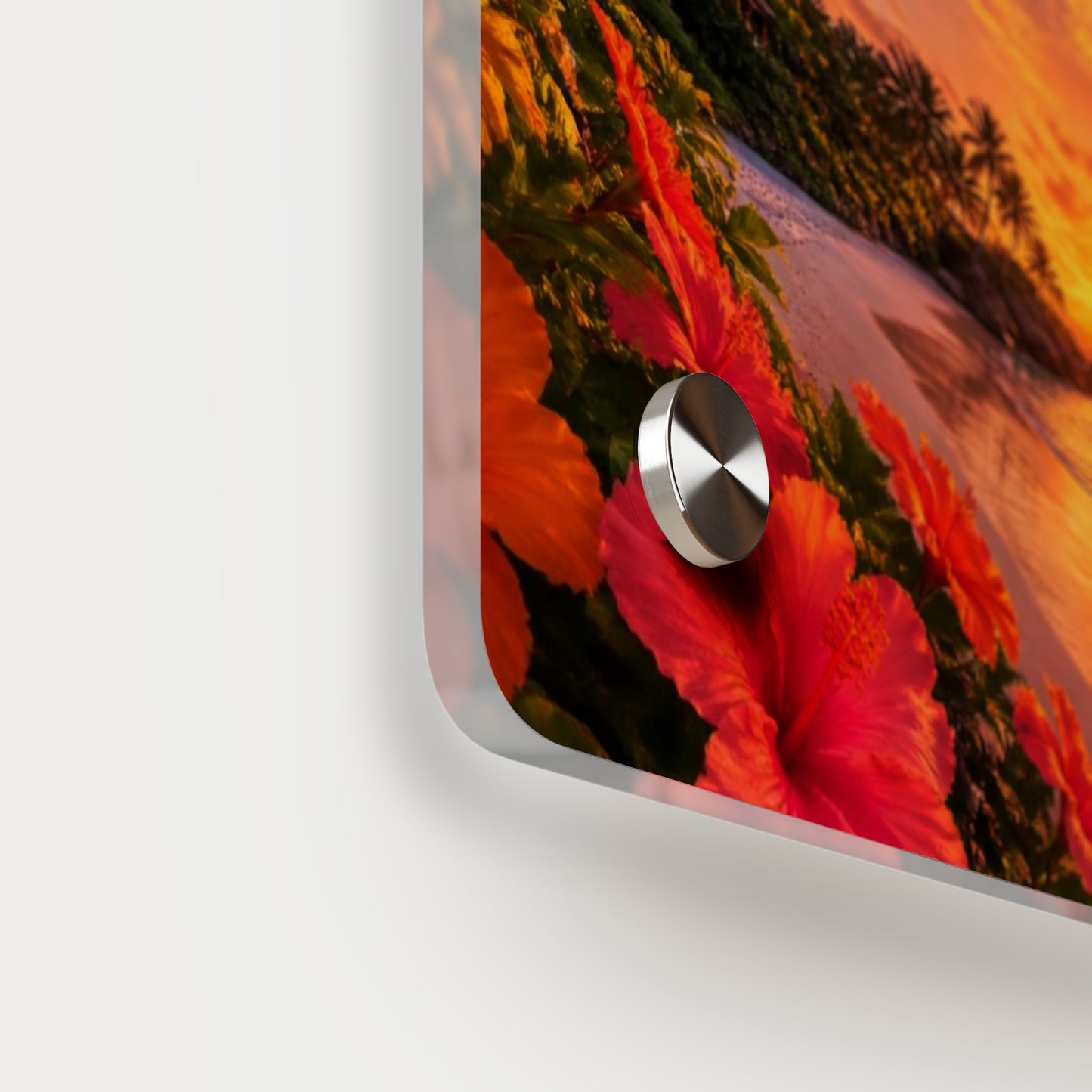 Tropical Beach Sunset Acrylic Wall Art Panel