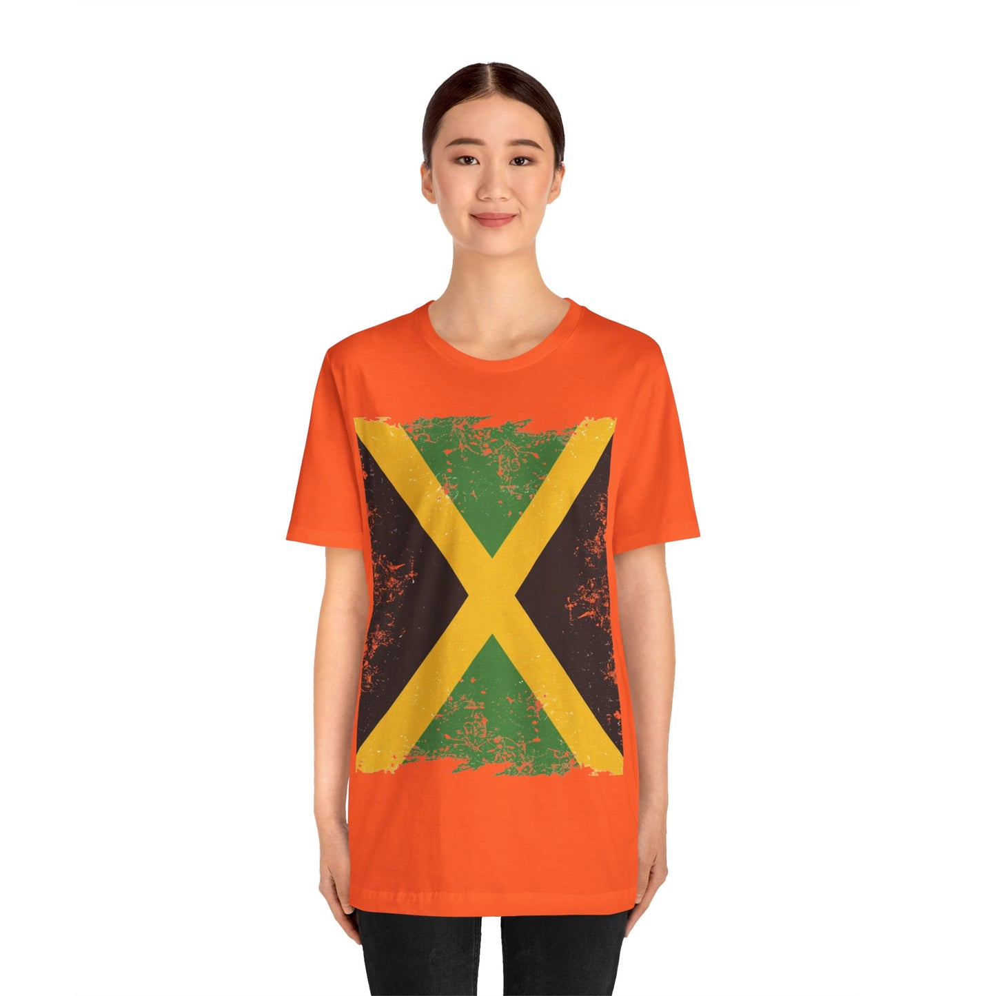 Jamaican Flag Short Sleeve Tee, Unisex Graphic Tee, Casual Wear, Festival Shirt, Gift for Music Lovers, Summer Vibes