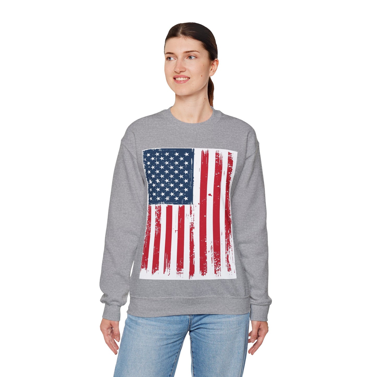 USA Flag Unisex Heavy Blend™ Crewneck Sweatshirt