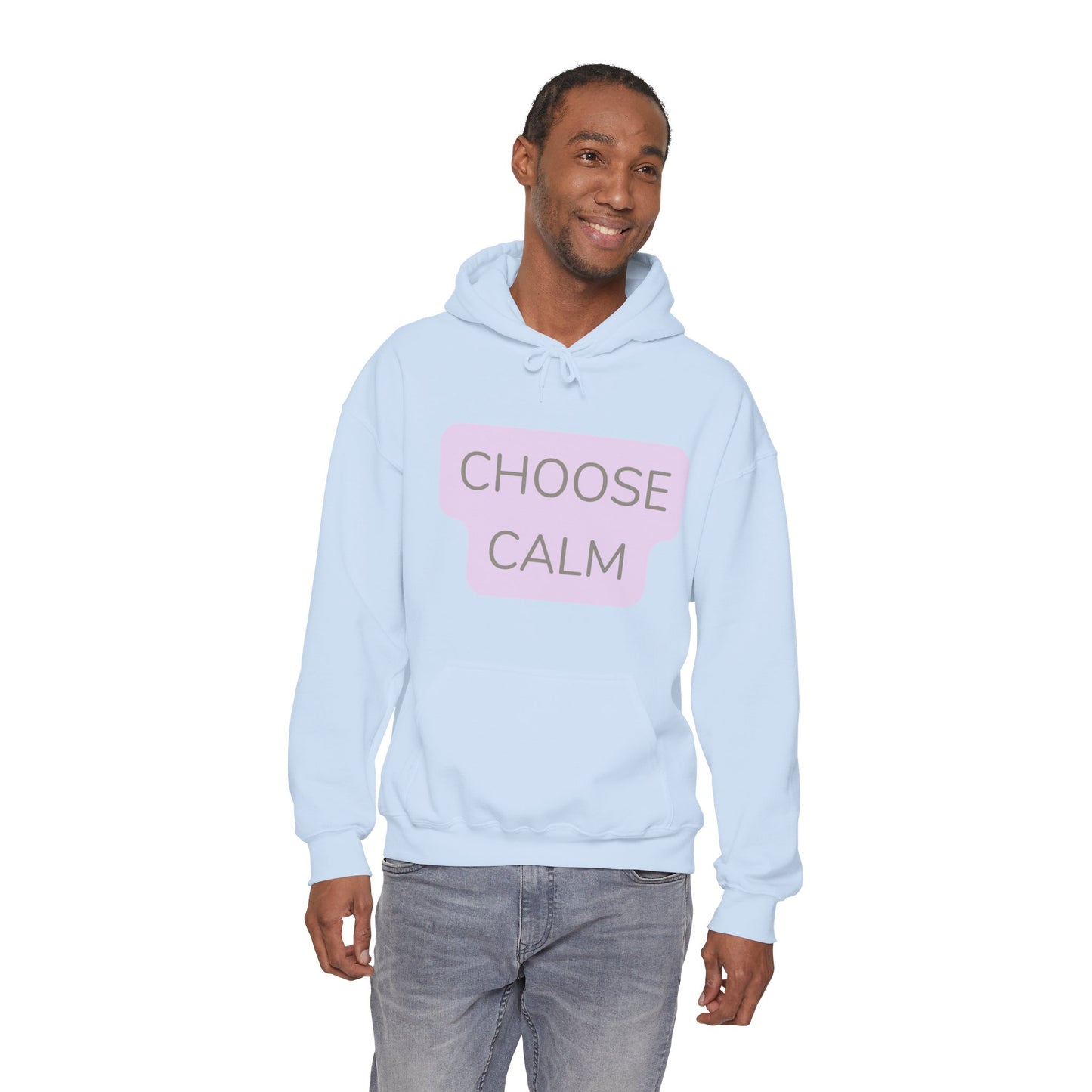 Hoodie Unisex Heavy Blend — "Choose Calm" Pastel Minimalist Relaxation Pullover