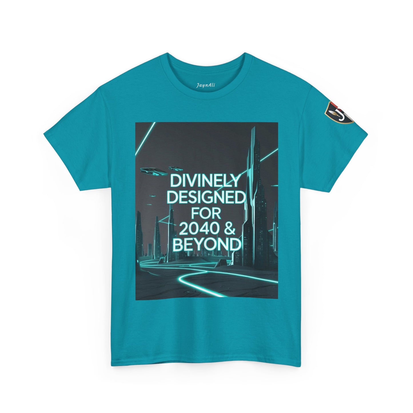Futuristic Urban Tee for Tech Lovers - Unisex Heavy Cotton