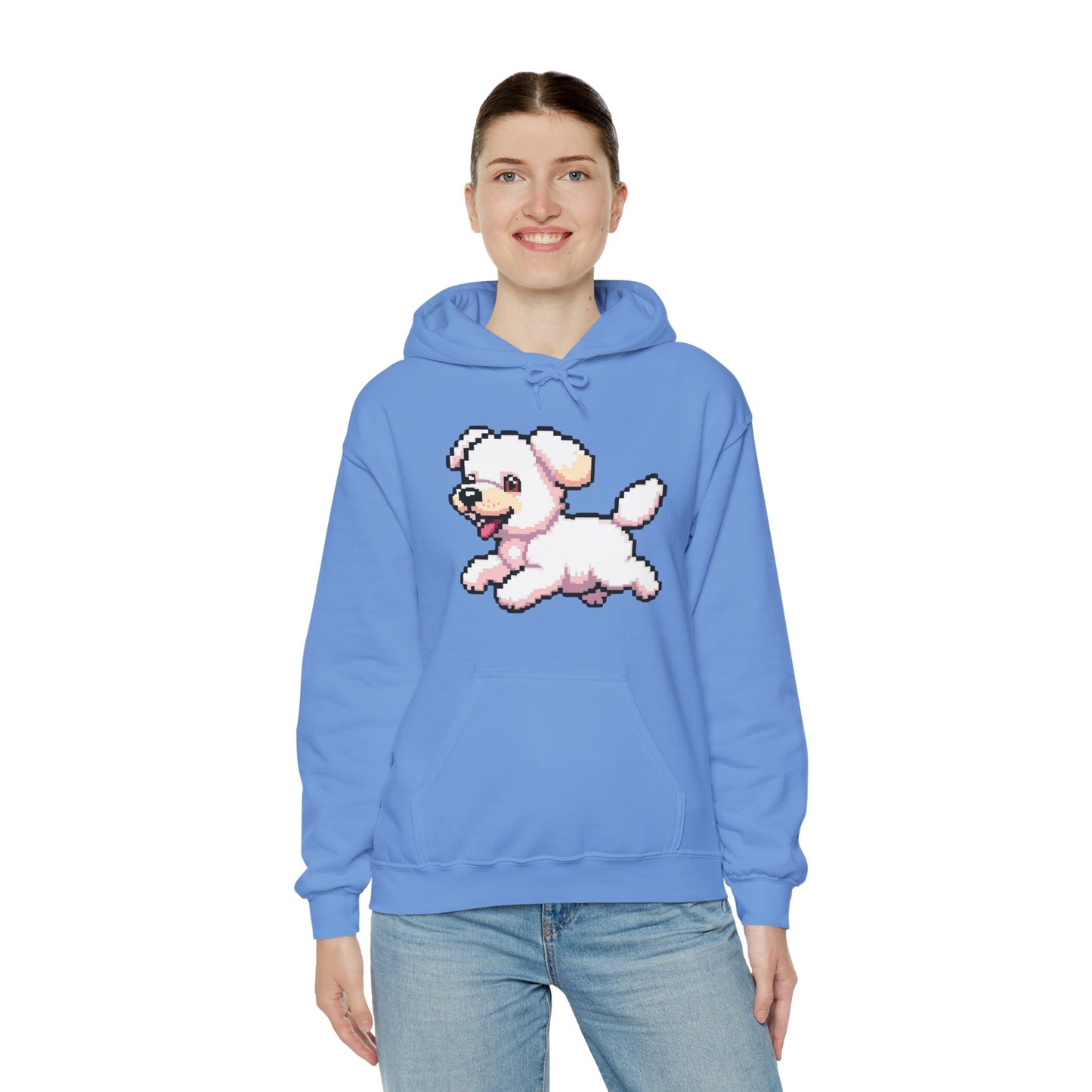 Pixelated Dog Unisex Hoodie, Cozy Pet Lover Sweatshirt, Cute Dog Design, Gift for Animal Lovers, Ideal for Casual Wear, Perfect for Holidays