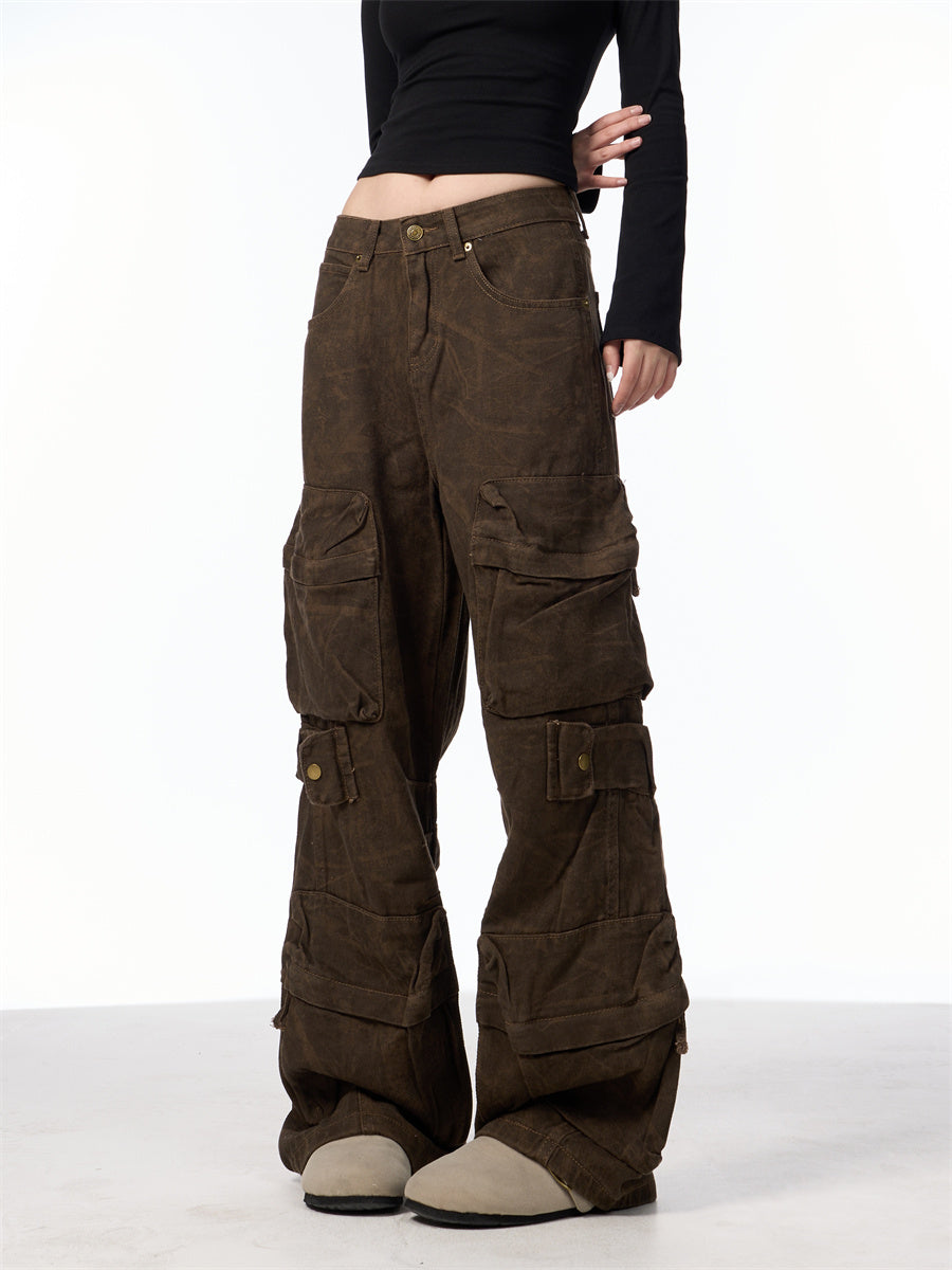 Women's Retro Camouflage Cargo Pants – Streetwear Utility Style