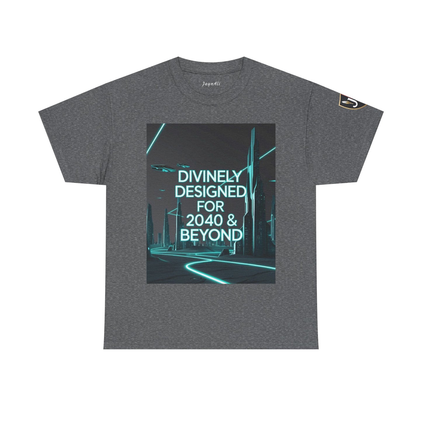 Futuristic Urban Tee for Tech Lovers - Unisex Heavy Cotton
